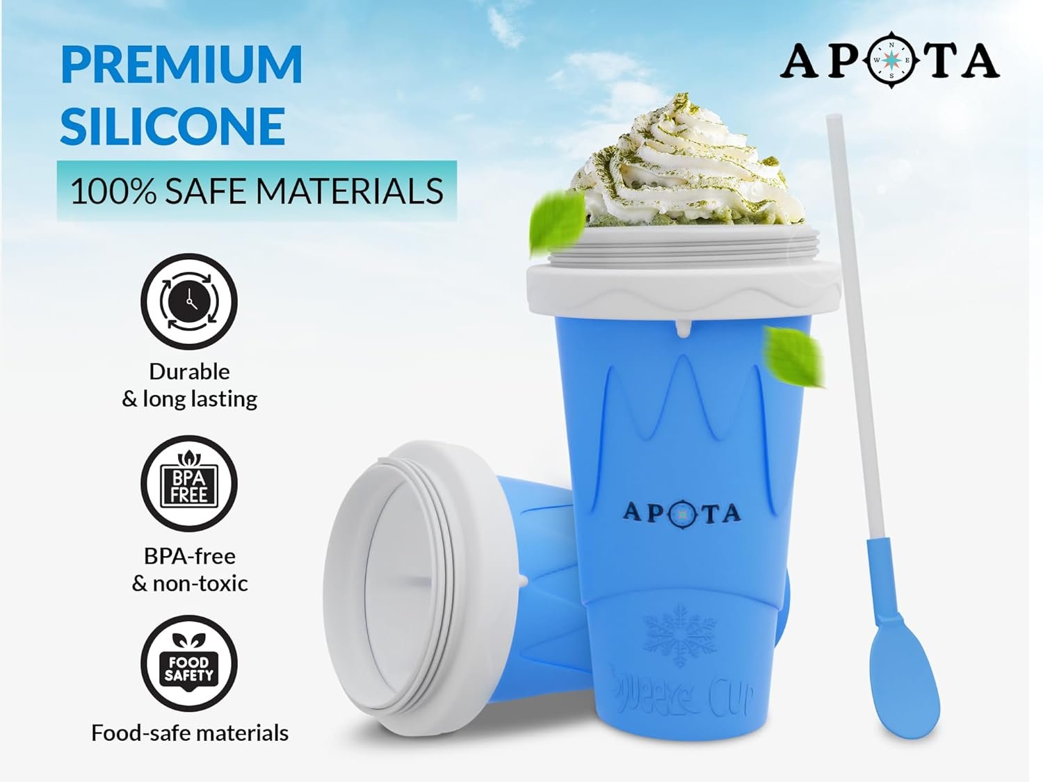 APOTA Mercantile Slushie Maker Cup - Chill Sip Delightfully with this Portable Easy-to-Use Frozen Drink Blender - Quench Your Thirst with Refreshing Slushies APOTA Mercantile Slushie Maker Cup - Chill Sip Delightfully with this Portable Easy-to-Use Frozen Drink Blender - Quench Your Thirst with Refreshing Slushies