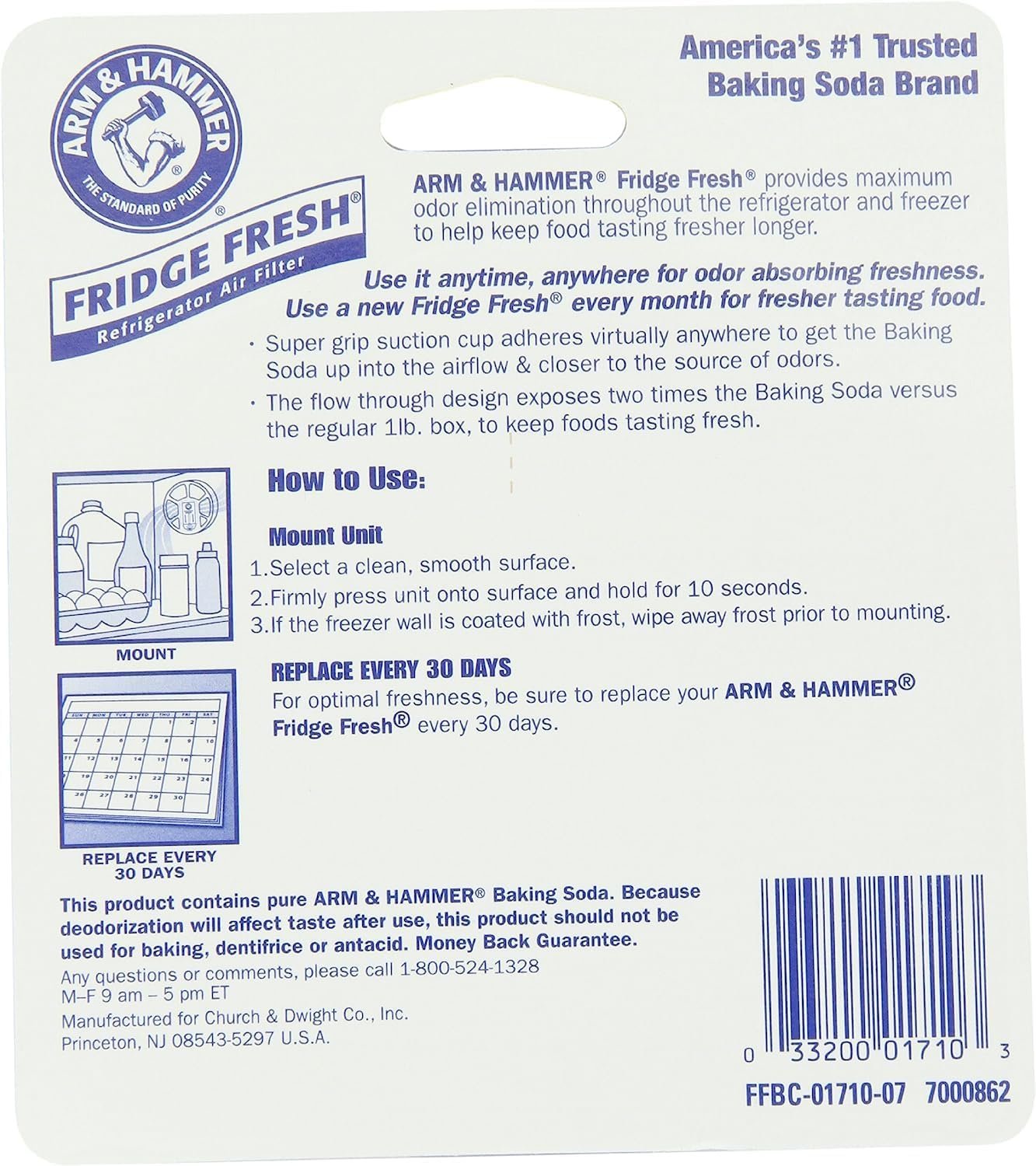 Arm  Hammer Fridge Fresh Refrigerator Air Filter, Eliminates Odors-4 Total Air Filters