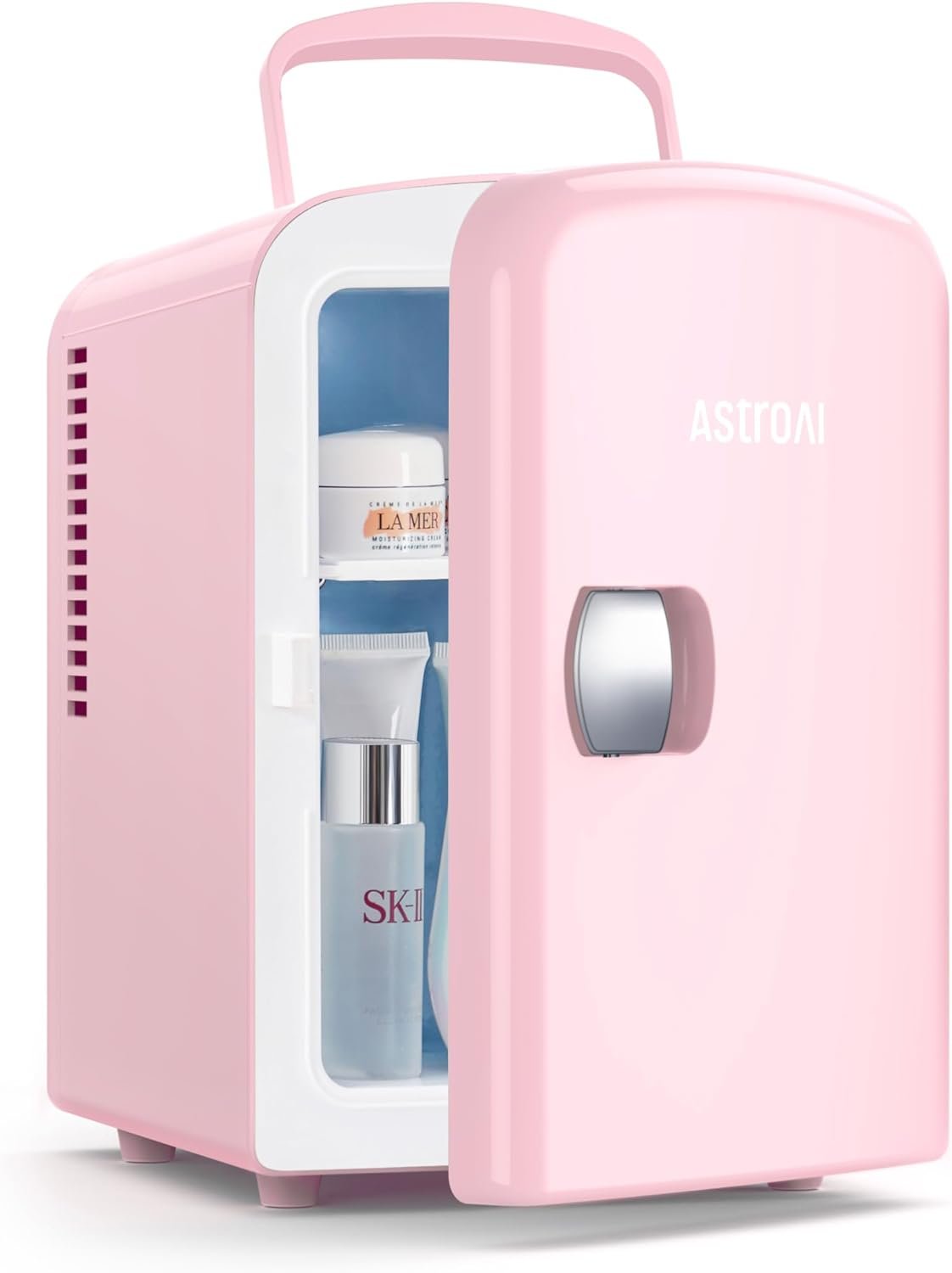 AstroAI Mini Fridge, 4 Liter/6 Can AC/DC Portable Thermoelectric Cooler Refrigerators for Christmass Day Gift, Skincare, Beverage, Food, Home, Office and Car, ETL Listed (Light Pink)