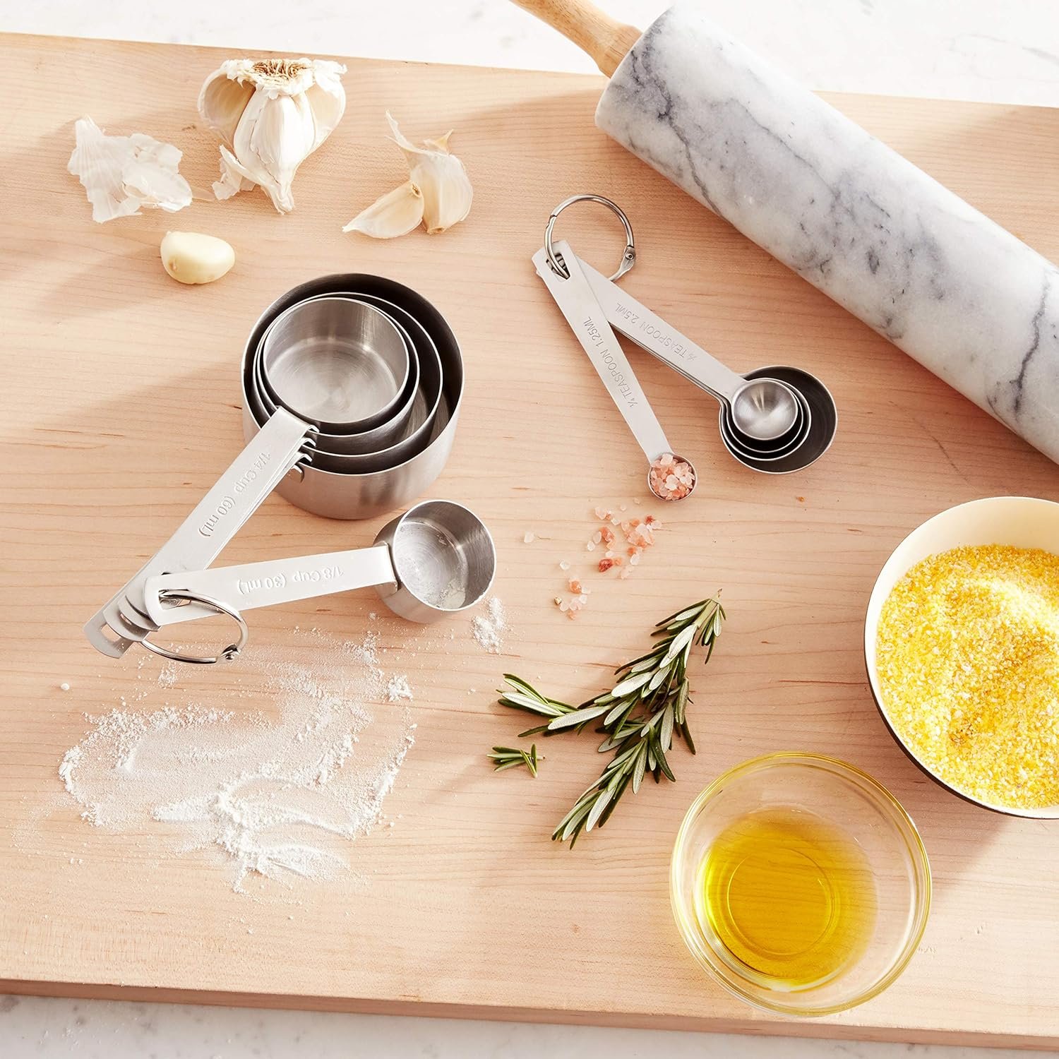 Babish 10-Piece Stainless Steel Measuring Cups  Spoon Set Babish 10-Piece Stainless Steel Measuring Cups  Spoon Set