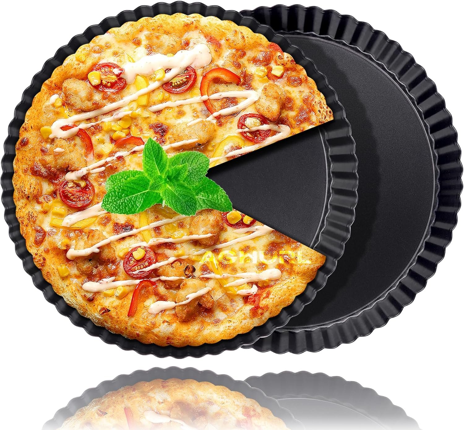 Baking Sheets, Small Cookie Trays, Nonstick Carbon Steel Baking Pan, Bakeware Set, 2-Pack, 9.45 X 7.09 Inch (Inner 7.5x6)