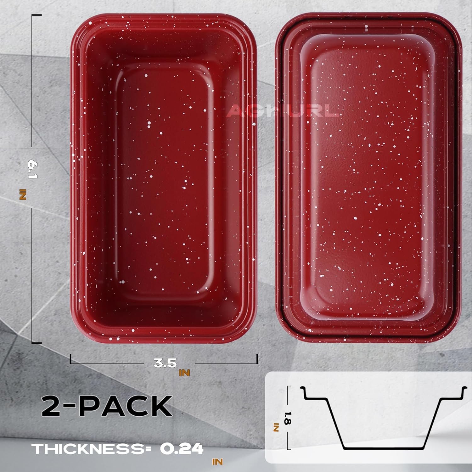 Baking Sheets, Small Cookie Trays, Nonstick Carbon Steel Baking Pan, Bakeware Set, 2-Pack, 9.45 X 7.09 Inch (Inner 7.5x6)