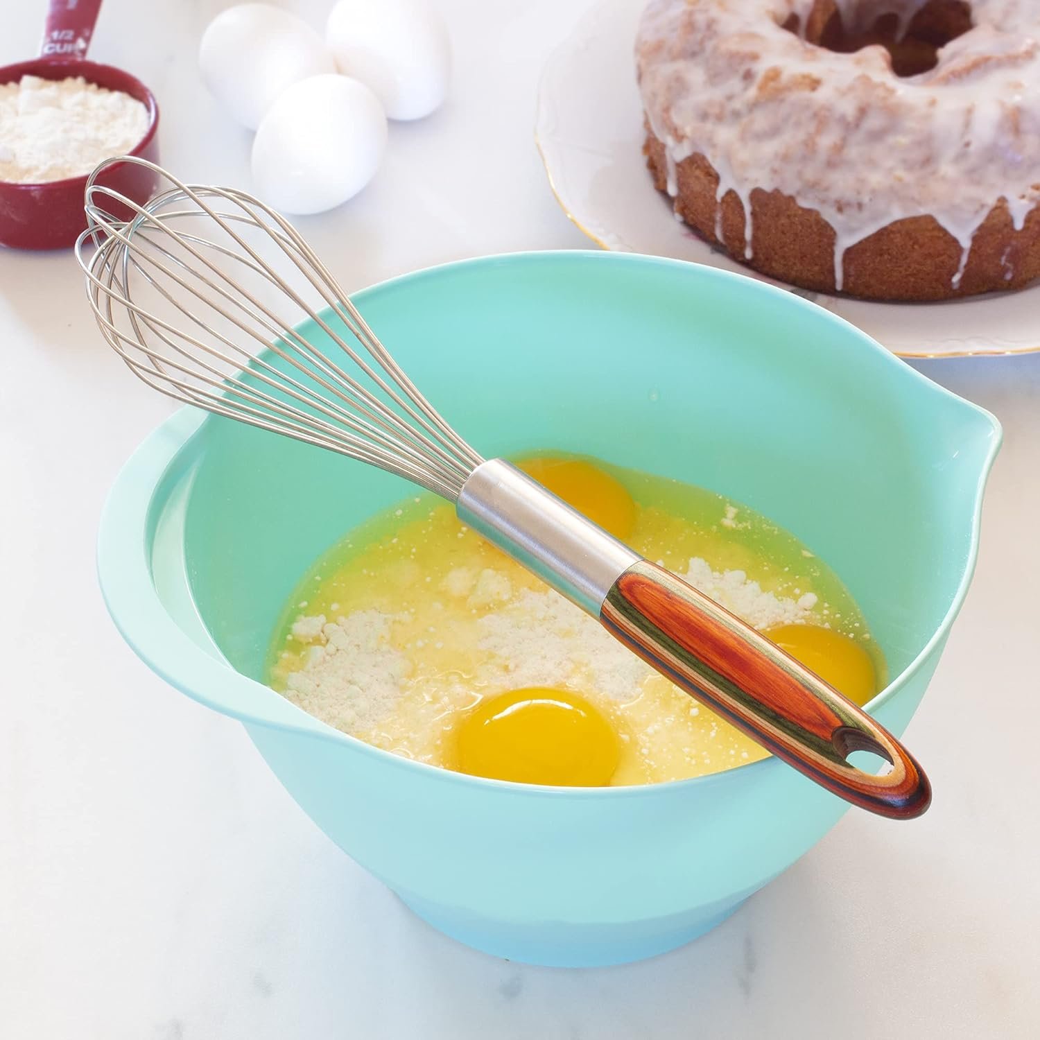 Baltique Marrakesh Collection Balloon Whisk, Stainless Steel with Ergonomic Wooden Handle, 11