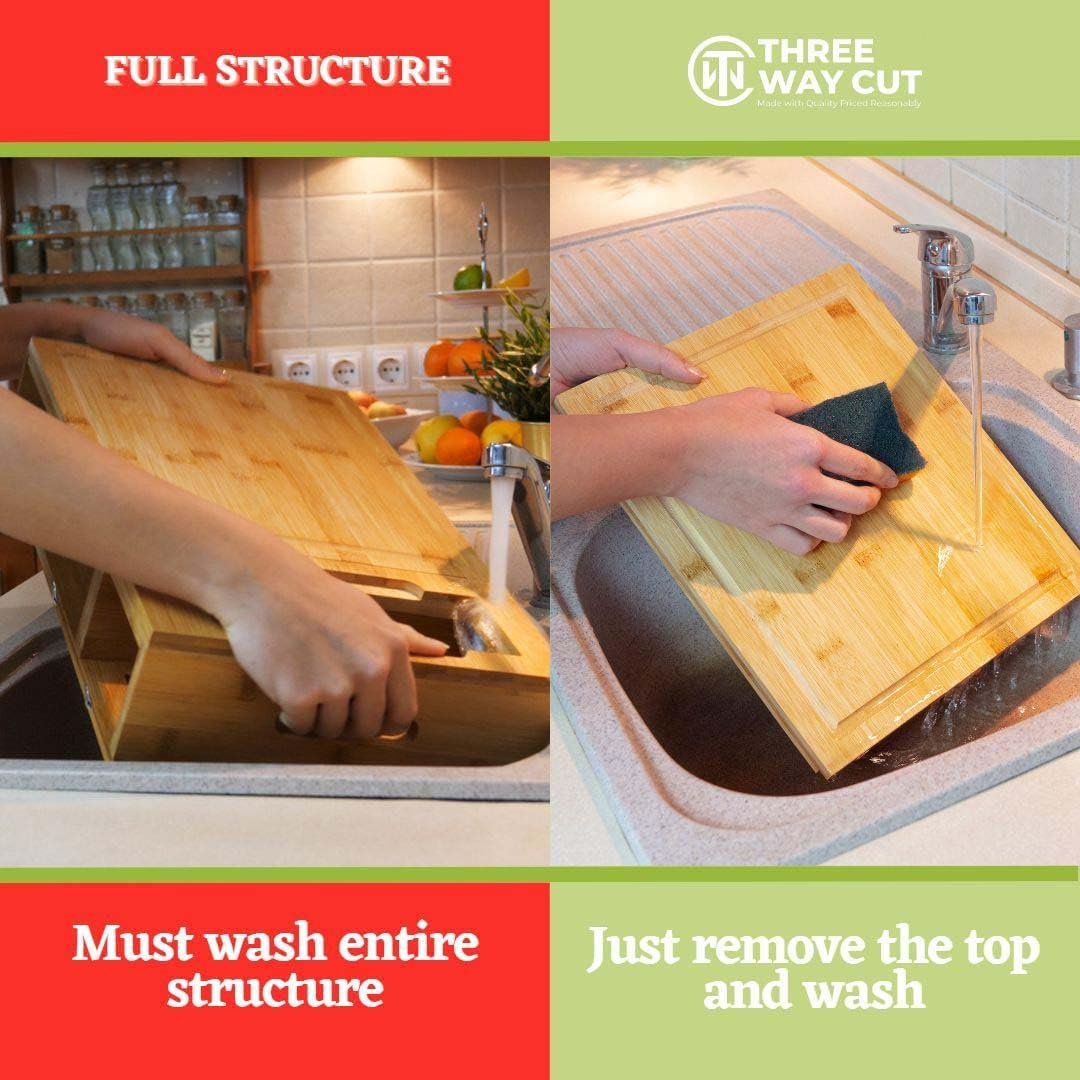 Bamboo Cutting Board With Containers - Meal Prep Station With Removable Top, Kitchen Boards Food Storage Tray With Lids, Home Prepdeck Marble Veggie Shredder Wood Prepboard Deck Slide Drawer Bins Bamboo Cutting Board With Containers - Meal Prep Station With Removable Top, Kitchen Boards Food Storage Tray With Lids, Home Prepdeck Marble Veggie Shredder Wood Prepboard Deck Slide Drawer Bins