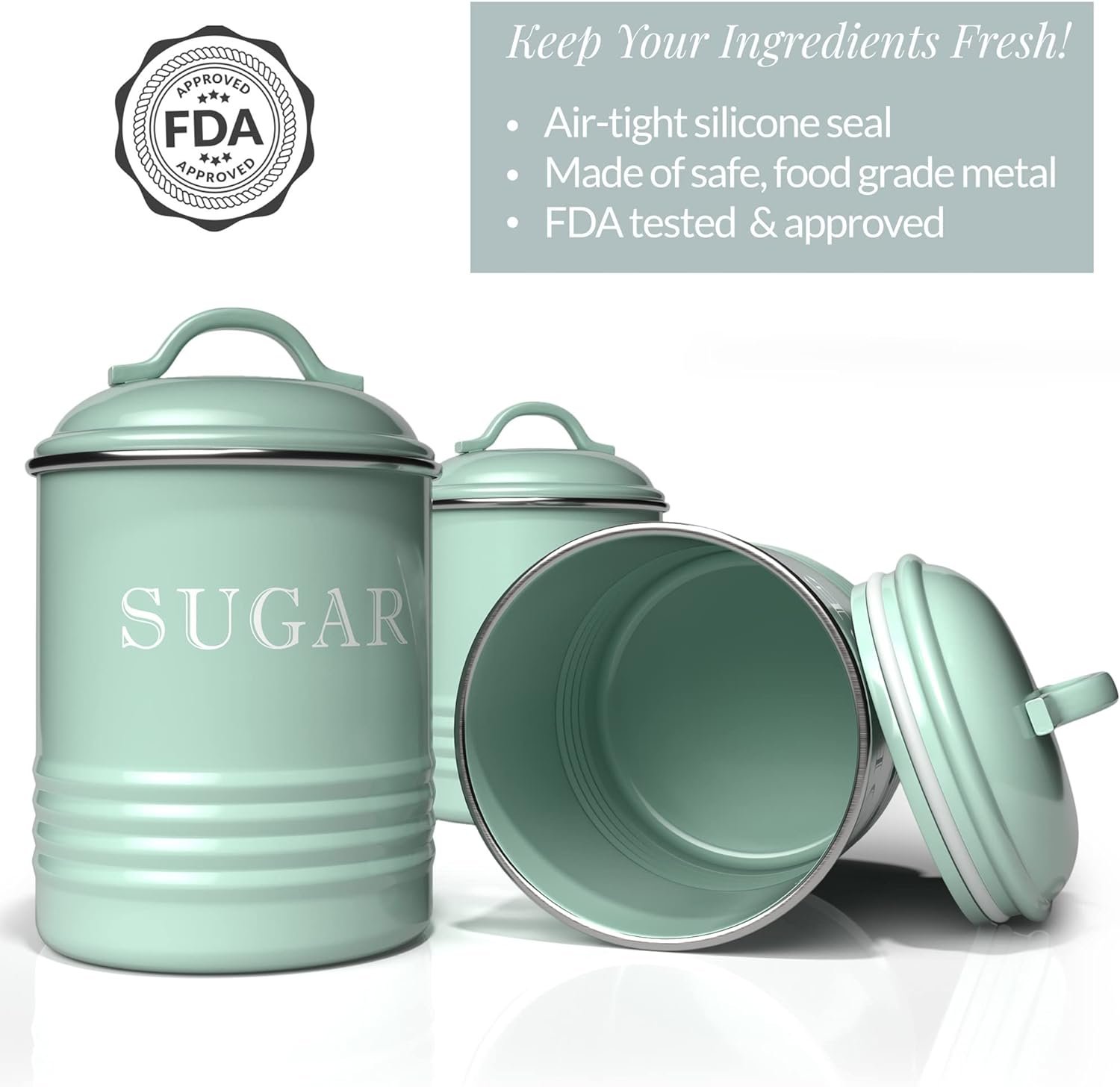 Barnyard Designs Red Canister Sets for Kitchen Counter, Vintage Country Rustic Farmhouse Decor for the Kitchen, Coffee Tea Sugar, Metal