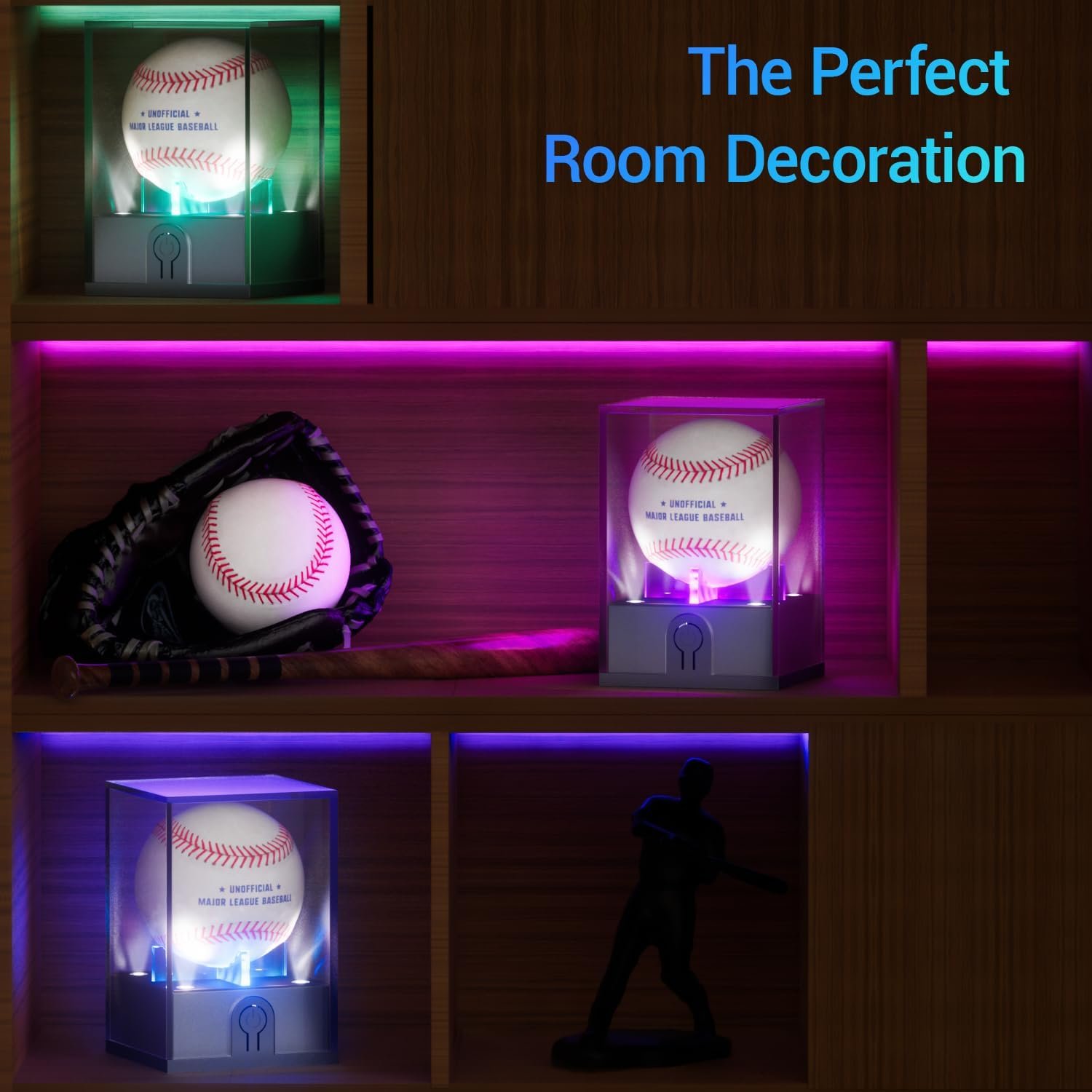 Baseball Display Case with Led Light, Acrylic Baseball Case for Display, UV Protected Baseball Holder, Light Up Baseball Clear Display Case for Memorabilia Baseball(1PCS) Baseball Display Case with Led Light, Acrylic Baseball Case for Display, UV Protected Baseball Holder, Light Up Baseball Clear Display Case for Memorabilia Baseball(1PCS)