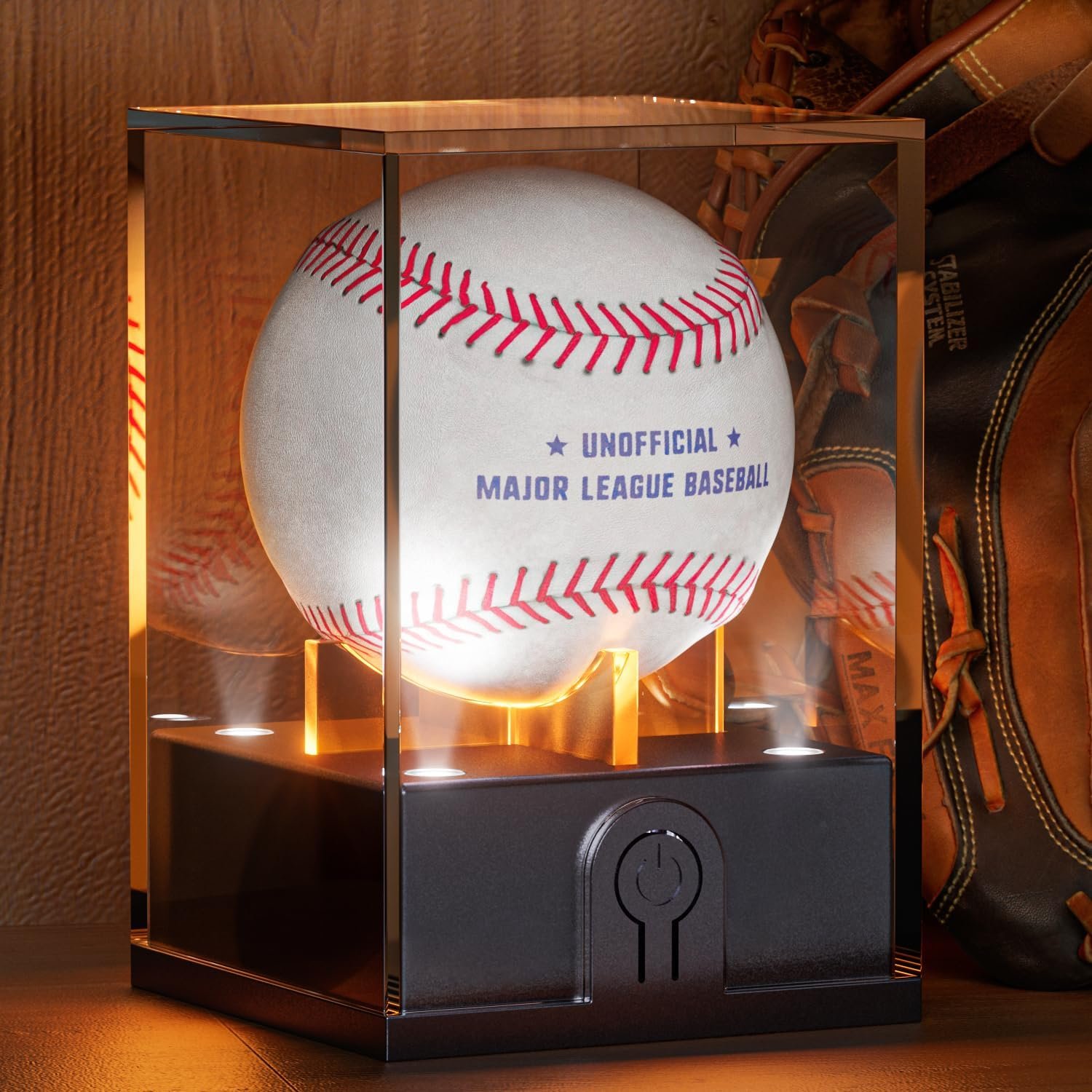 Baseball Display Case with Led Light, Acrylic Baseball Case for Display, UV Protected Baseball Holder, Light Up Baseball Clear Display Case for Memorabilia Baseball(1PCS) Baseball Display Case with Led Light, Acrylic Baseball Case for Display, UV Protected Baseball Holder, Light Up Baseball Clear Display Case for Memorabilia Baseball(1PCS)