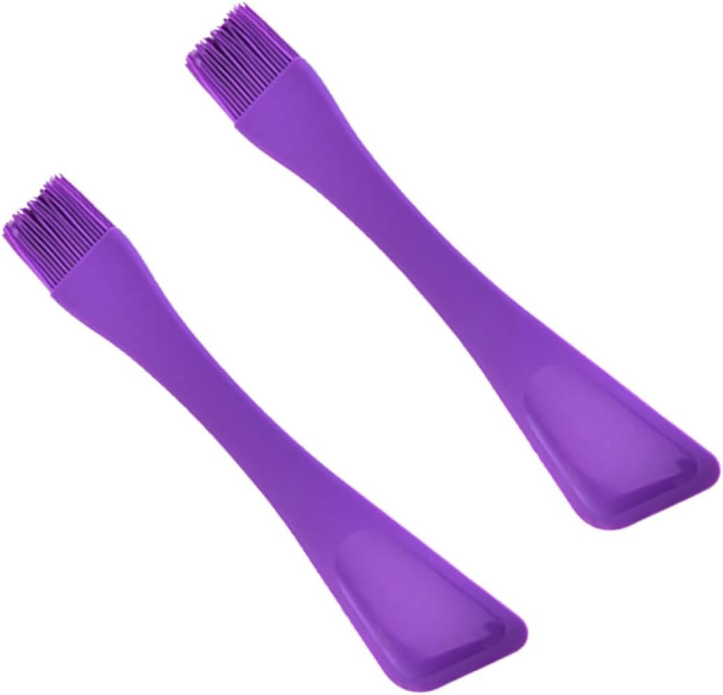 BBQ Basting Brush Baking Cake Brush 2pcs Kitchen Gadget Baking Spatula Non Stick Turkey Baster Nonstick Butter Silicone Spatula Purple Barbecue Brush Silicone Basting Brush