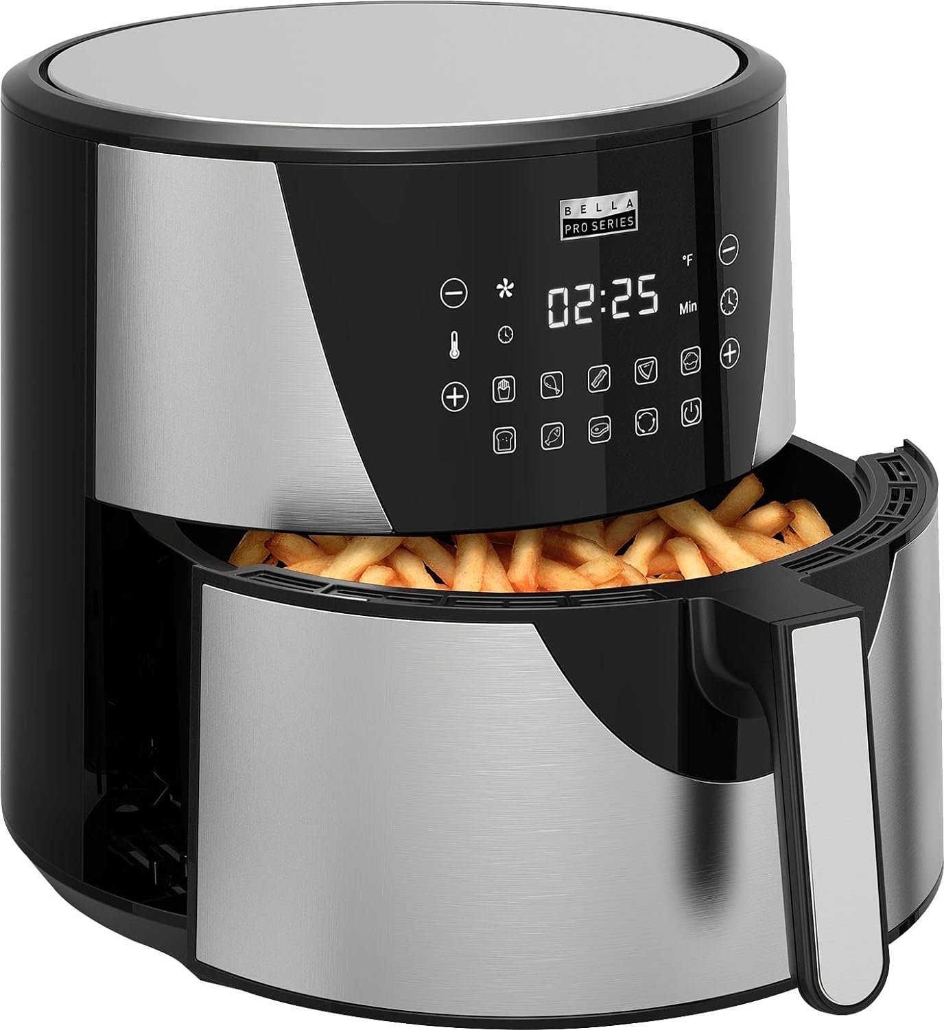 Bella Pro Series 8qt Touchscreen Digital Air Fryer, Stainless Steel Bella Pro Series 8qt Touchscreen Digital Air Fryer, Stainless Steel