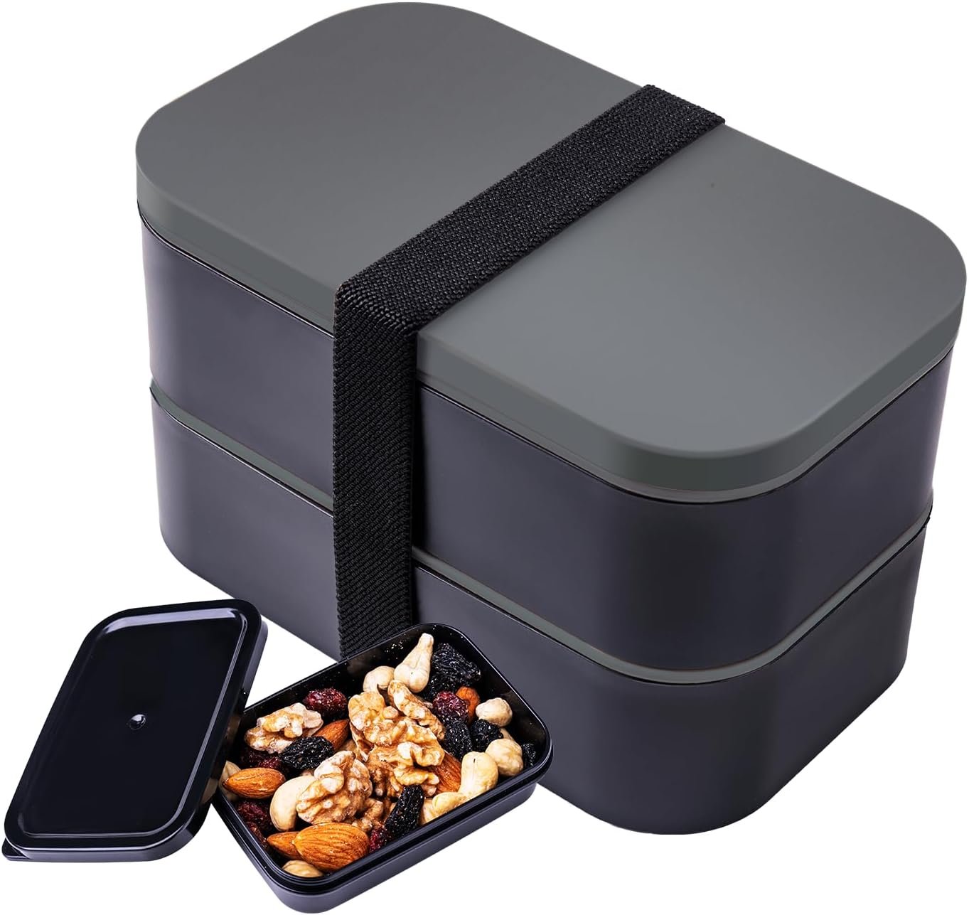 Bento Box Adult Lunch Box with Leakproof 54OZ Black