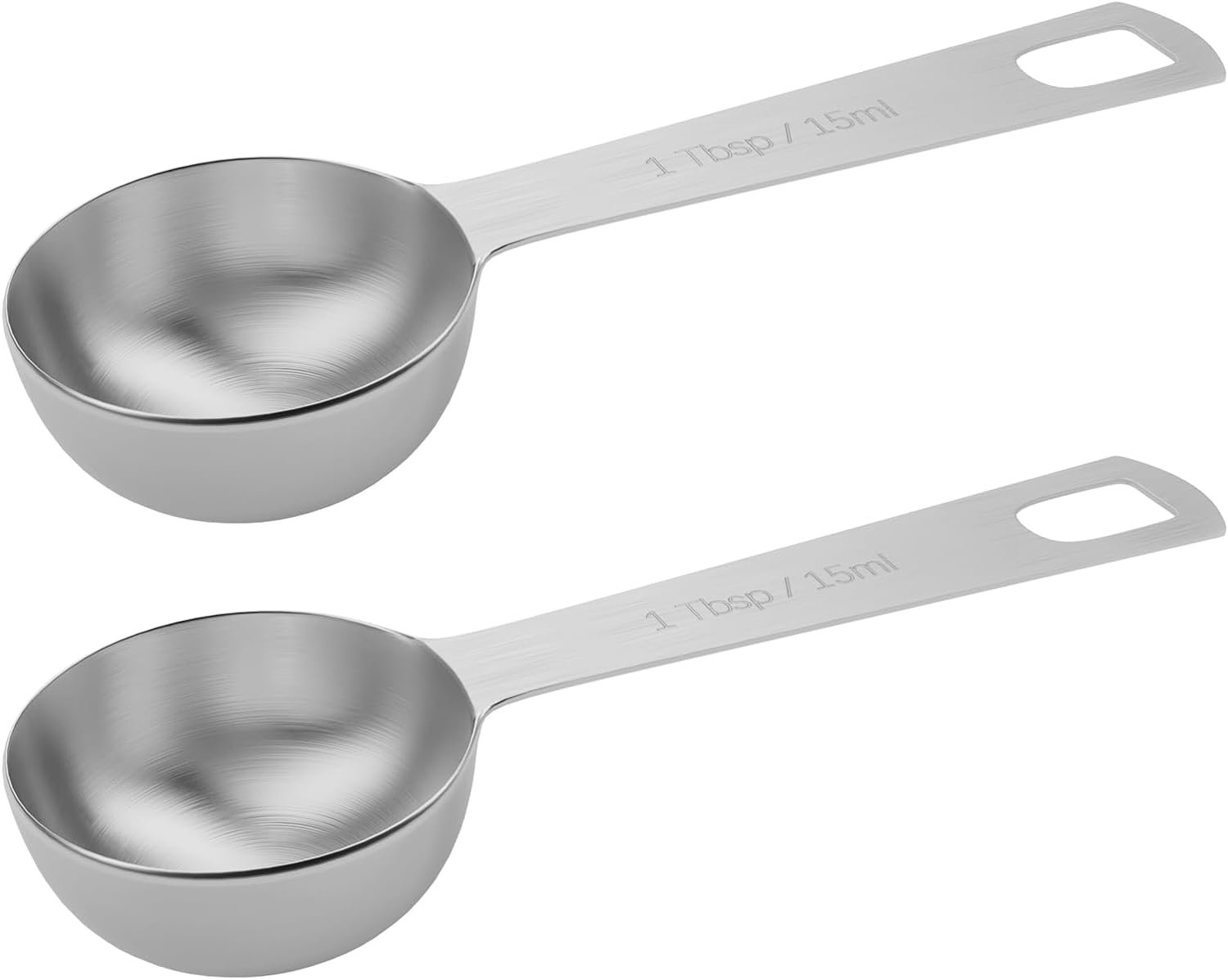 BERYLER® 2PCS 1 Tablespoon(15 mL | 3 Teaspoon | 1/16 Cup | 1/2 oz) Single Measuring Spoon, Stainless Steel Individual Measuring Spoons, Metal Measuring Spoons Only