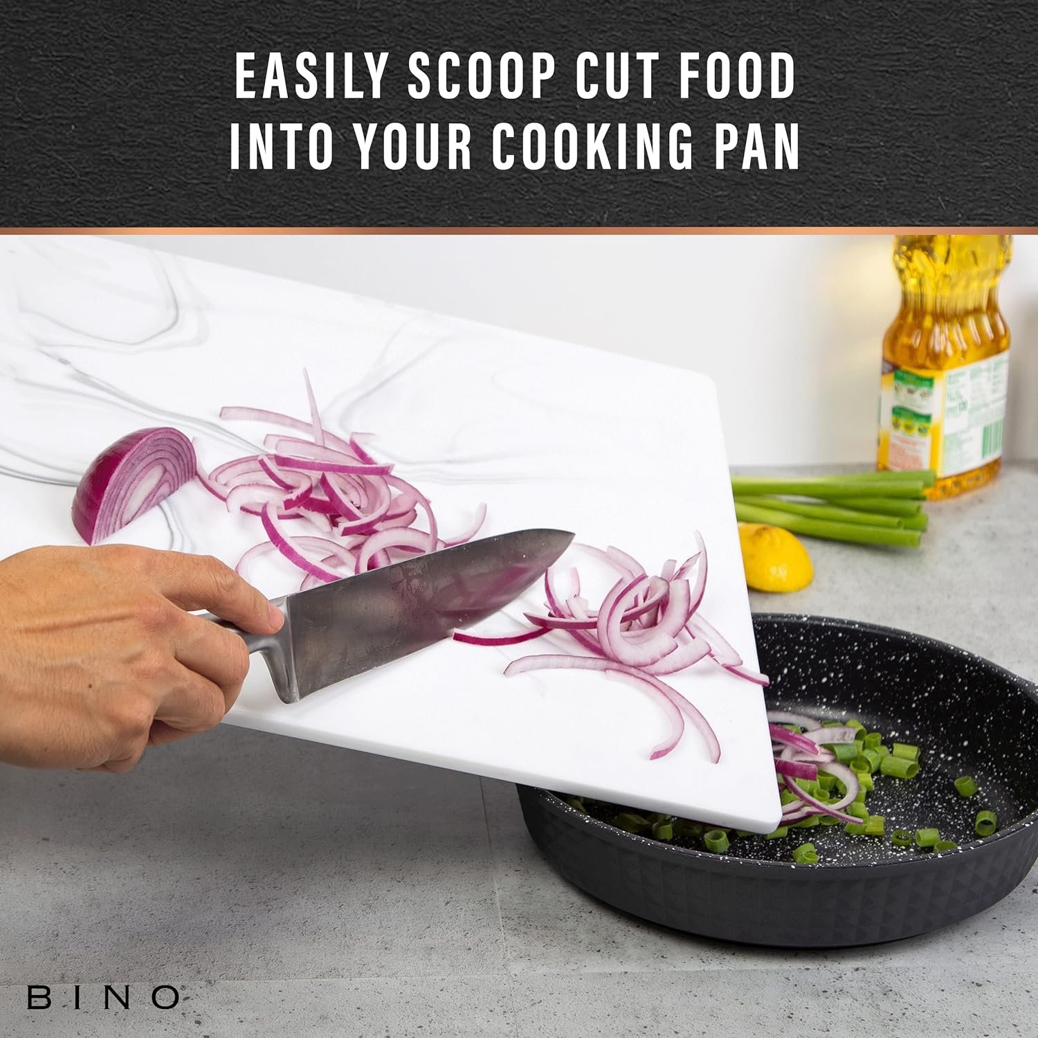 BINO Cutting Board | BPA-Free Chopping Board | Cutting Boards for Kitchen Durable, Large Surface, Multipurpose, Dual-Sided, Dishwasher Safe | Charcuterie Accessories | Home  Kitchen Utensils