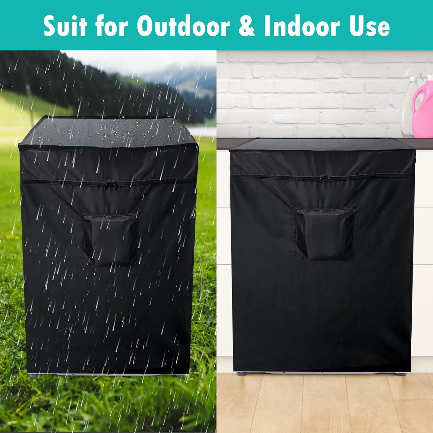 Black Chest Freezer Cover, Luxiv Waterproof Freezer Cover 25Lx23Wx34H Compact for 3.5 Cubic Feet Chest Freezer Full Cover Deep Freezer Cover with Top Cover for Open, Zipper Pocket, Strap Black Chest Freezer Cover, Luxiv Waterproof Freezer Cover 25Lx23Wx34H Compact for 3.5 Cubic Feet Chest Freezer Full Cover Deep Freezer Cover with Top Cover for Open, Zipper Pocket, Strap