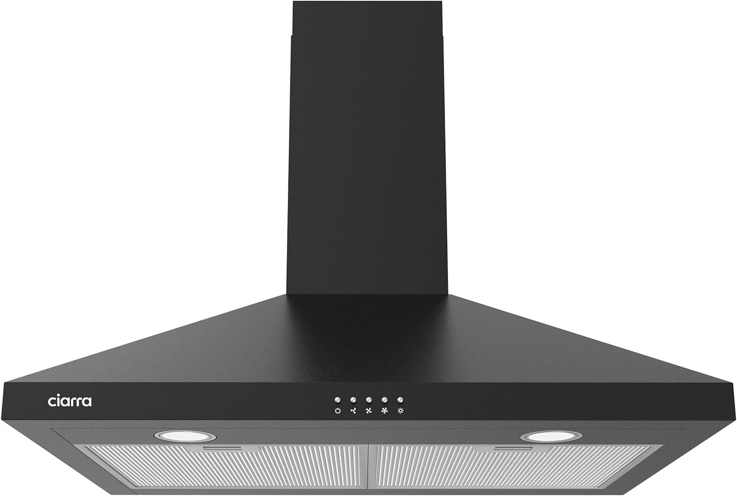 Black Range Hood 30 inch 450 CFM Wall Mount Range Hood with Anti-Fingerprint Design, Stove Hood Vent for Kitchen with 3 Speed Fan, Ducted and Ductless Convertible, CAB75206P