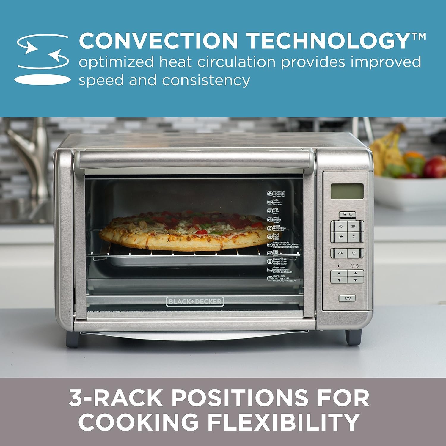 blackdecker-6-slice-digital-convection-countertop-toaster-oven-stainless-steel-to3280ssd - Cooking Appliance World