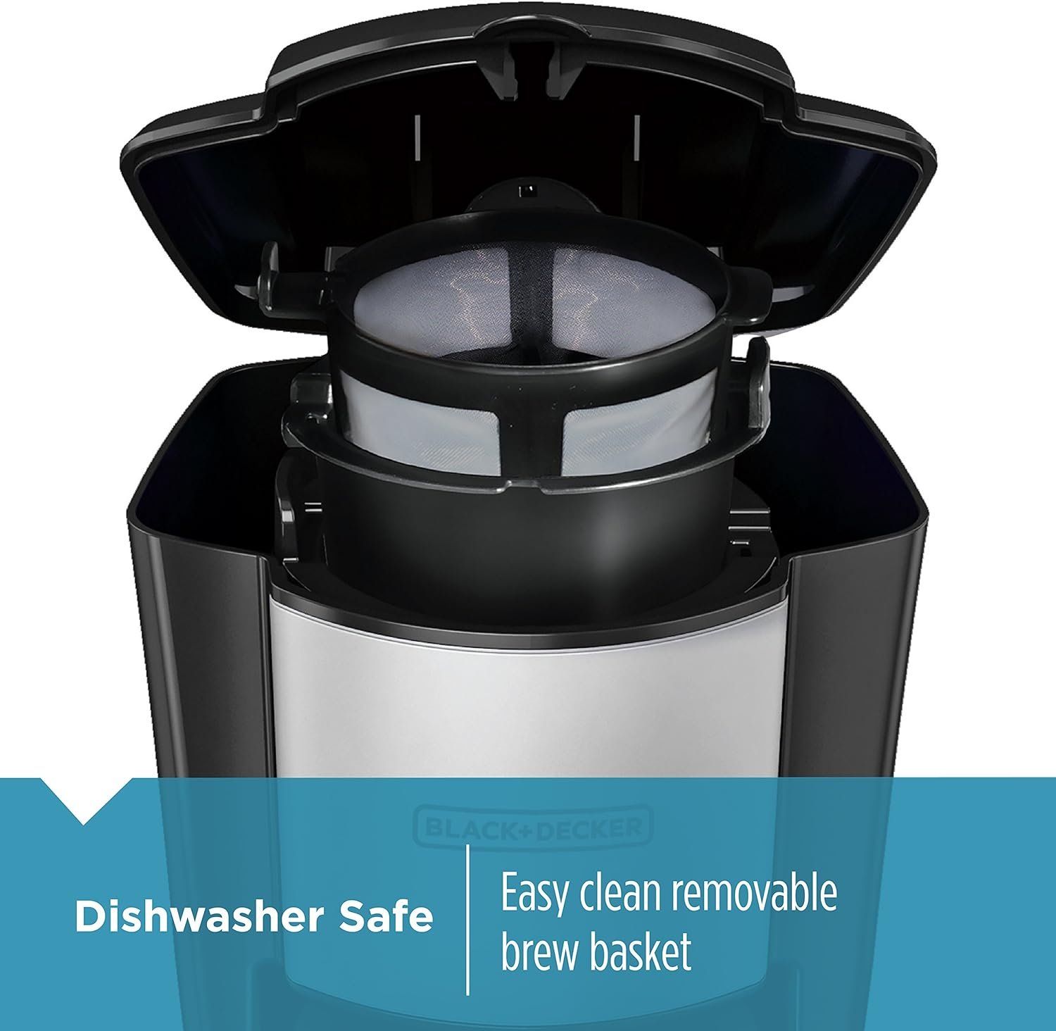 BLACK+DECKER Family Single Serve K-Cup Brewer: Large 50oz Water Reservoir, Versatile Ground Coffee K-Cup Compatibility, Adjustable Tray for Travel Mugs BLACK+DECKER Family Single Serve K-Cup Brewer: Large 50oz Water Reservoir, Versatile Ground Coffee K-Cup Compatibility, Adjustable Tray for Travel Mugs