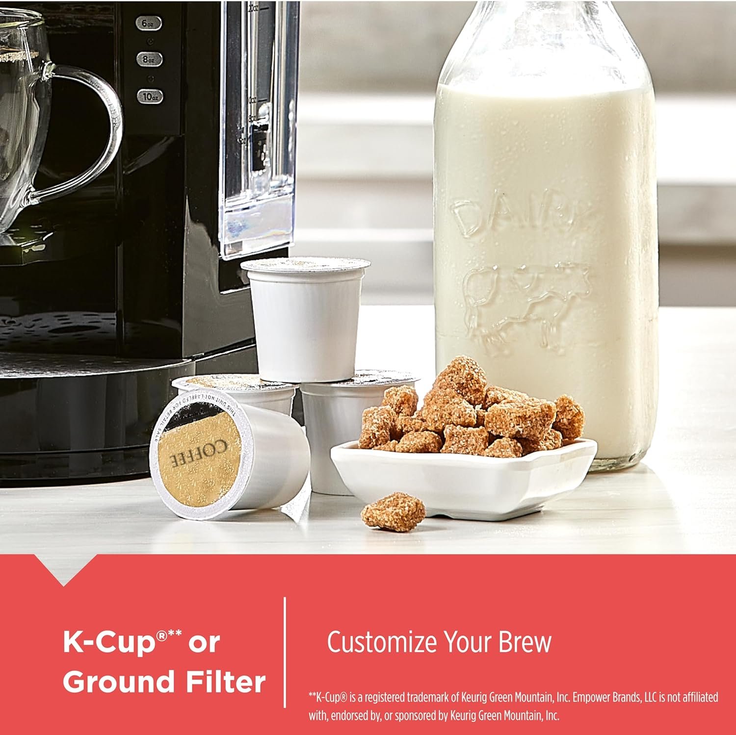 BLACK+DECKER Family Single Serve K-Cup Brewer: Large 50oz Water Reservoir, Versatile Ground Coffee K-Cup Compatibility, Adjustable Tray for Travel Mugs BLACK+DECKER Family Single Serve K-Cup Brewer: Large 50oz Water Reservoir, Versatile Ground Coffee K-Cup Compatibility, Adjustable Tray for Travel Mugs