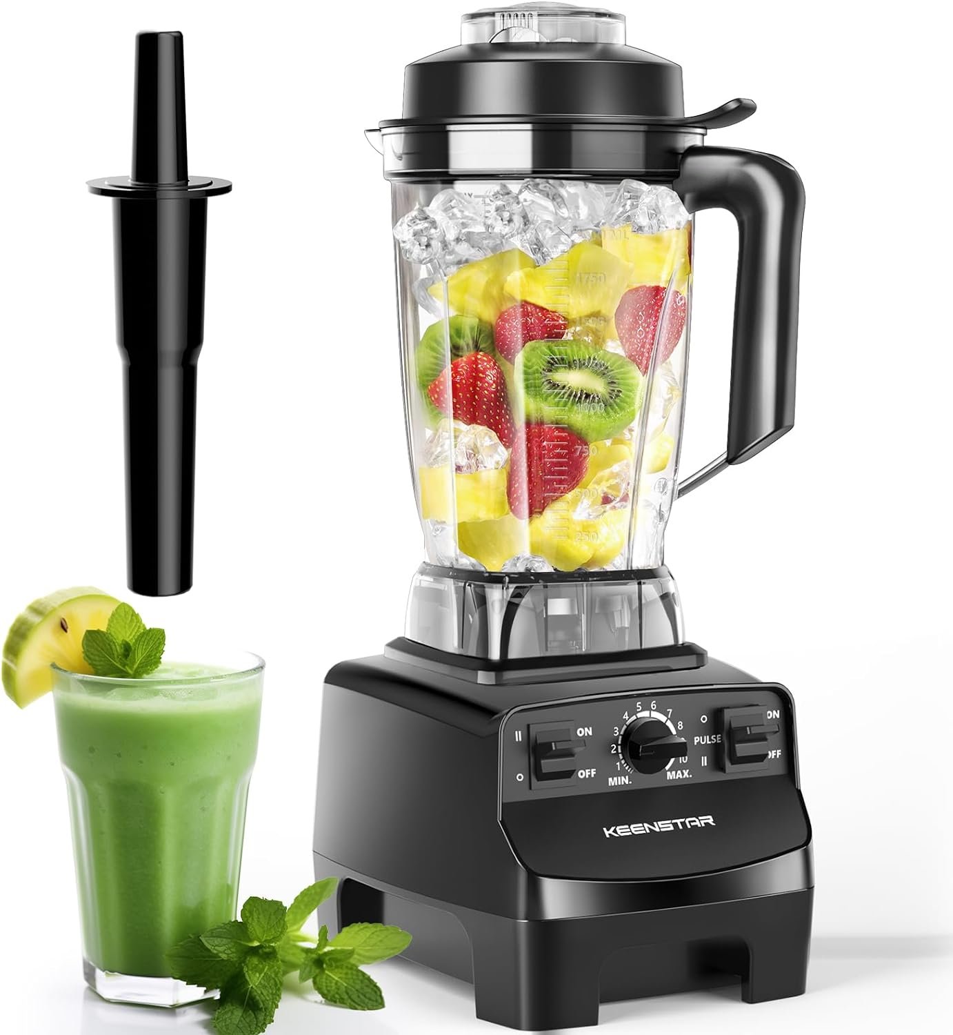 Blenders for Kitchen, Professional 1450W Countertop Blender for Crush Ice, 68Oz Blender for Smoothies, 10 Speed Control, BPA-Free Container, 8 Titanium Stainless Steel Blade for Frozen Fruit, Veggies
