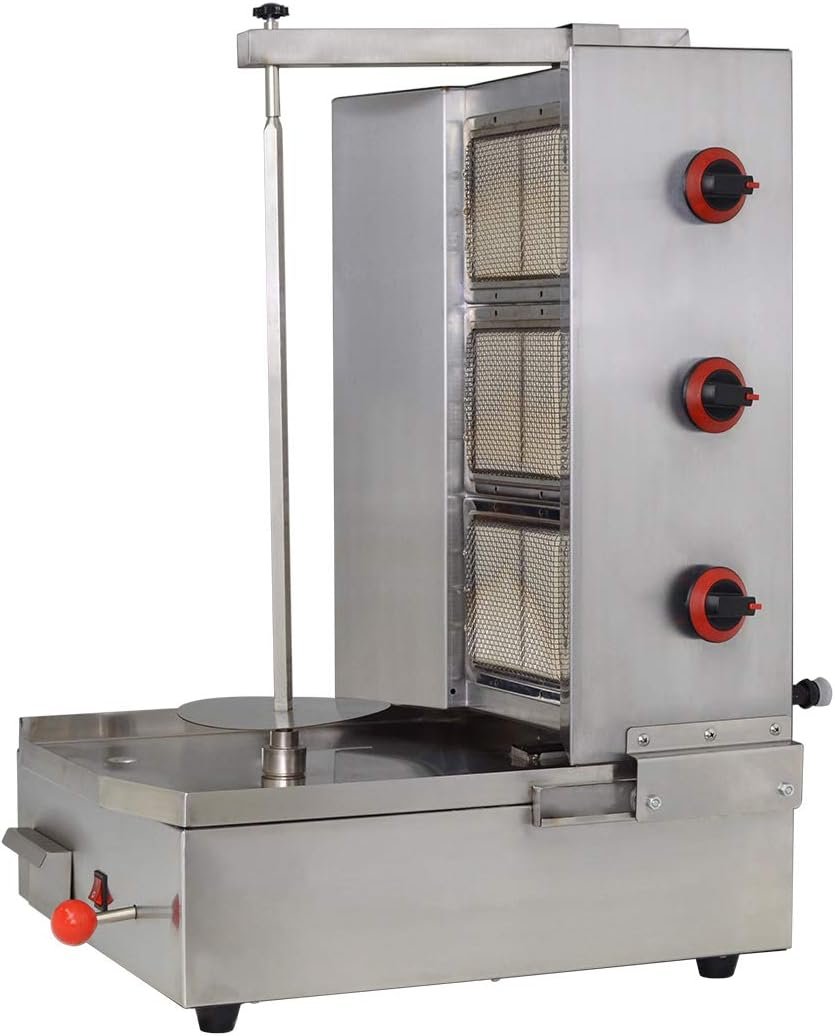 BNDHKR Shawarma Propane Gyro Machine Gas Kebab Doner Automatic Vertical Broiler with 3 Burners BNDHKR Shawarma Propane Gyro Machine Gas Kebab Doner Automatic Vertical Broiler with 3 Burners