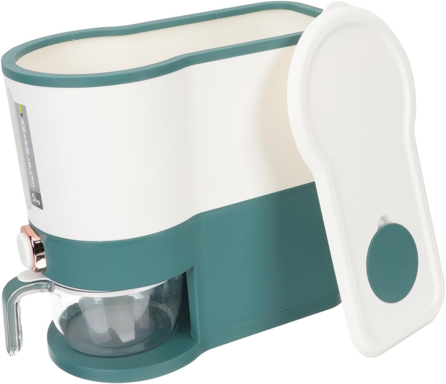 Box Cereal Dispenser Kitchen Storage Container Proof Container Rice Container Grain Storage Bin Sealed Rice Bucket Grid Cereals Measuring Bucket Oatmeal To Rotate Plastic re-usable