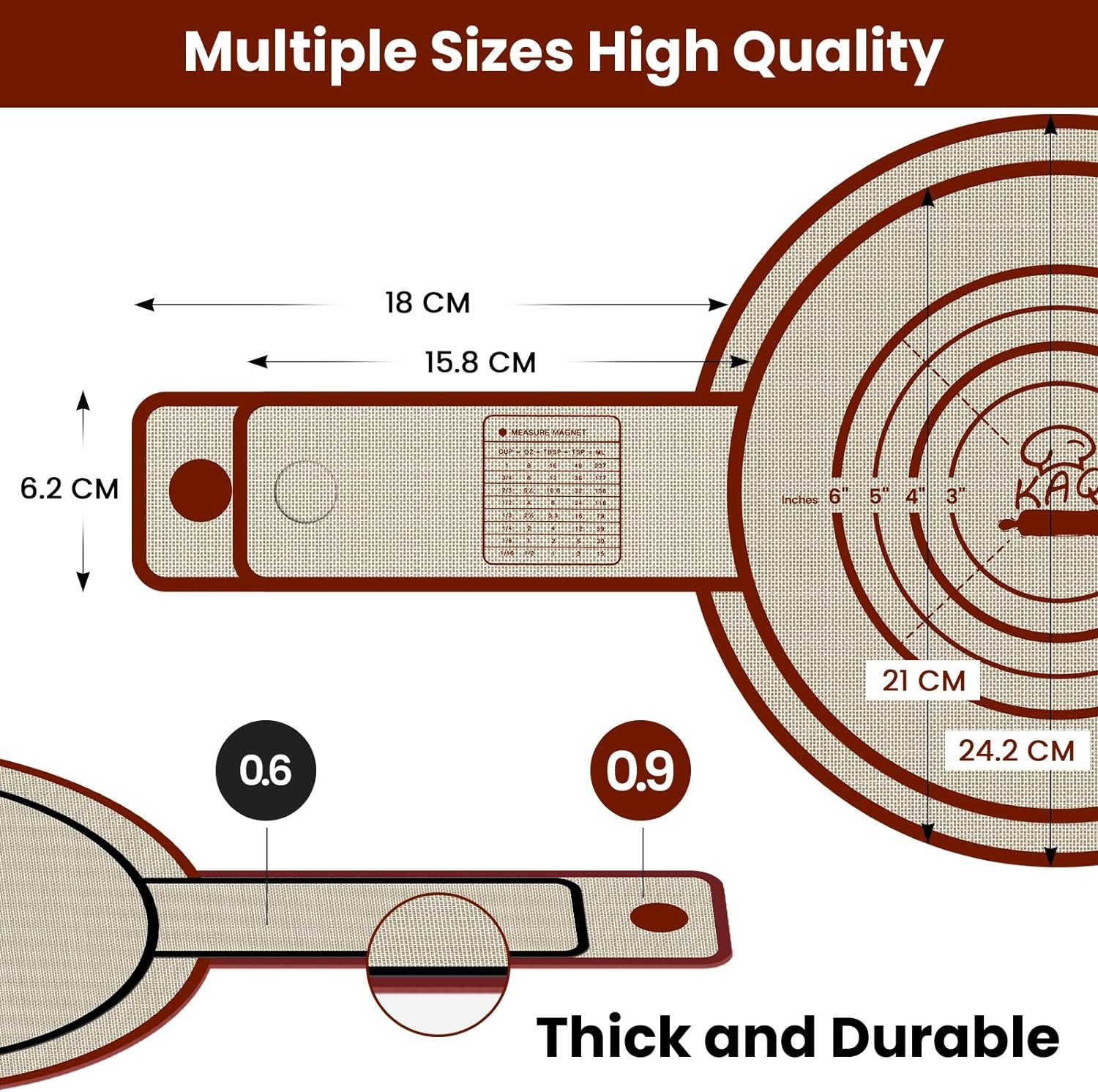 Bread Sling Silicone Baking Mat: Reusable Sourdough Liners for Dutch Oven with Long Helper Handles