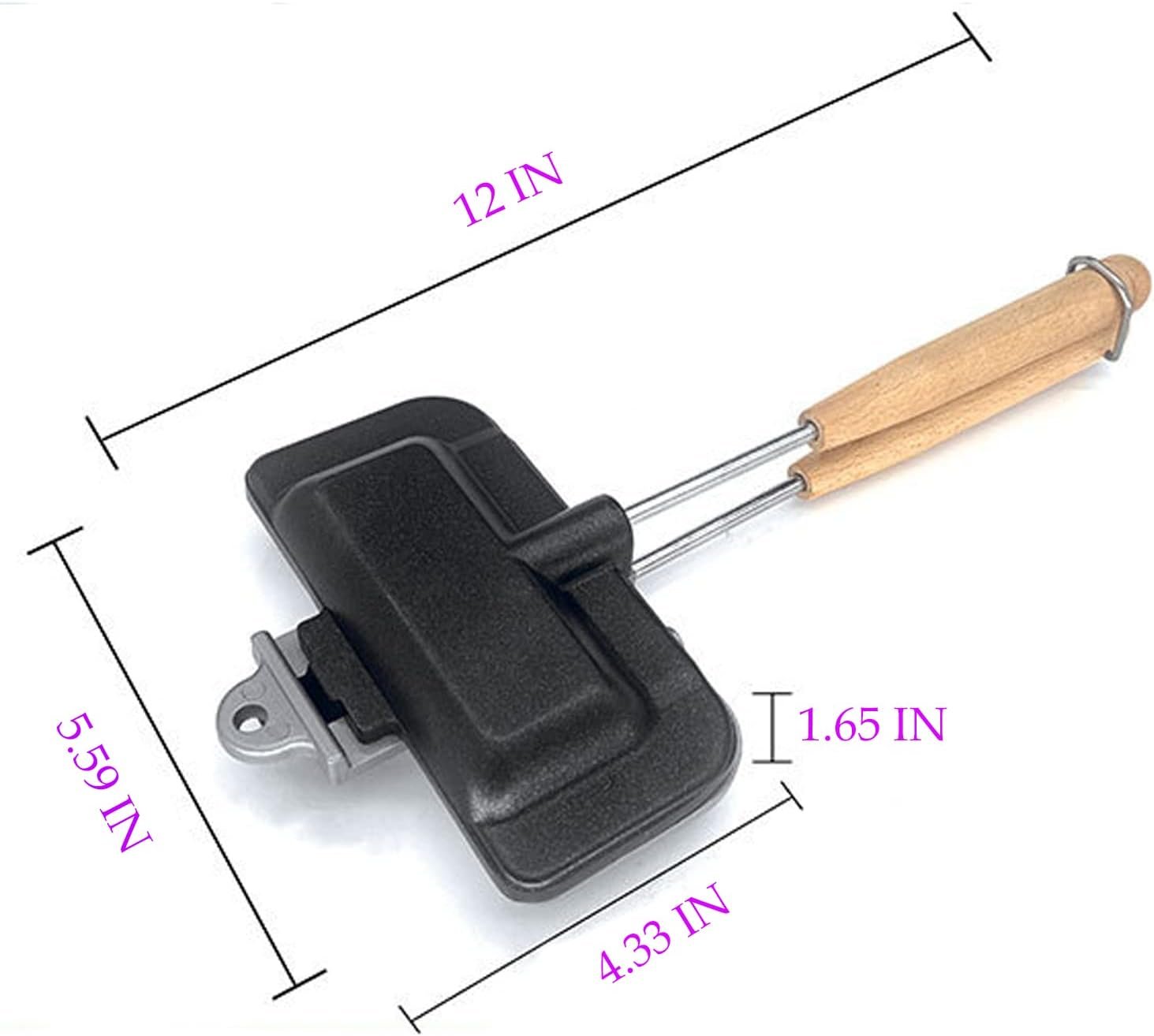 Breakfast Sandwich Maker - Hot Dog Toaster - Egg Panini Press Pan - Nonstick Sandwich Skillet with Removable Handle Breakfast Sandwich Maker - Hot Dog Toaster - Egg Panini Press Pan - Nonstick Sandwich Skillet with Removable Handle