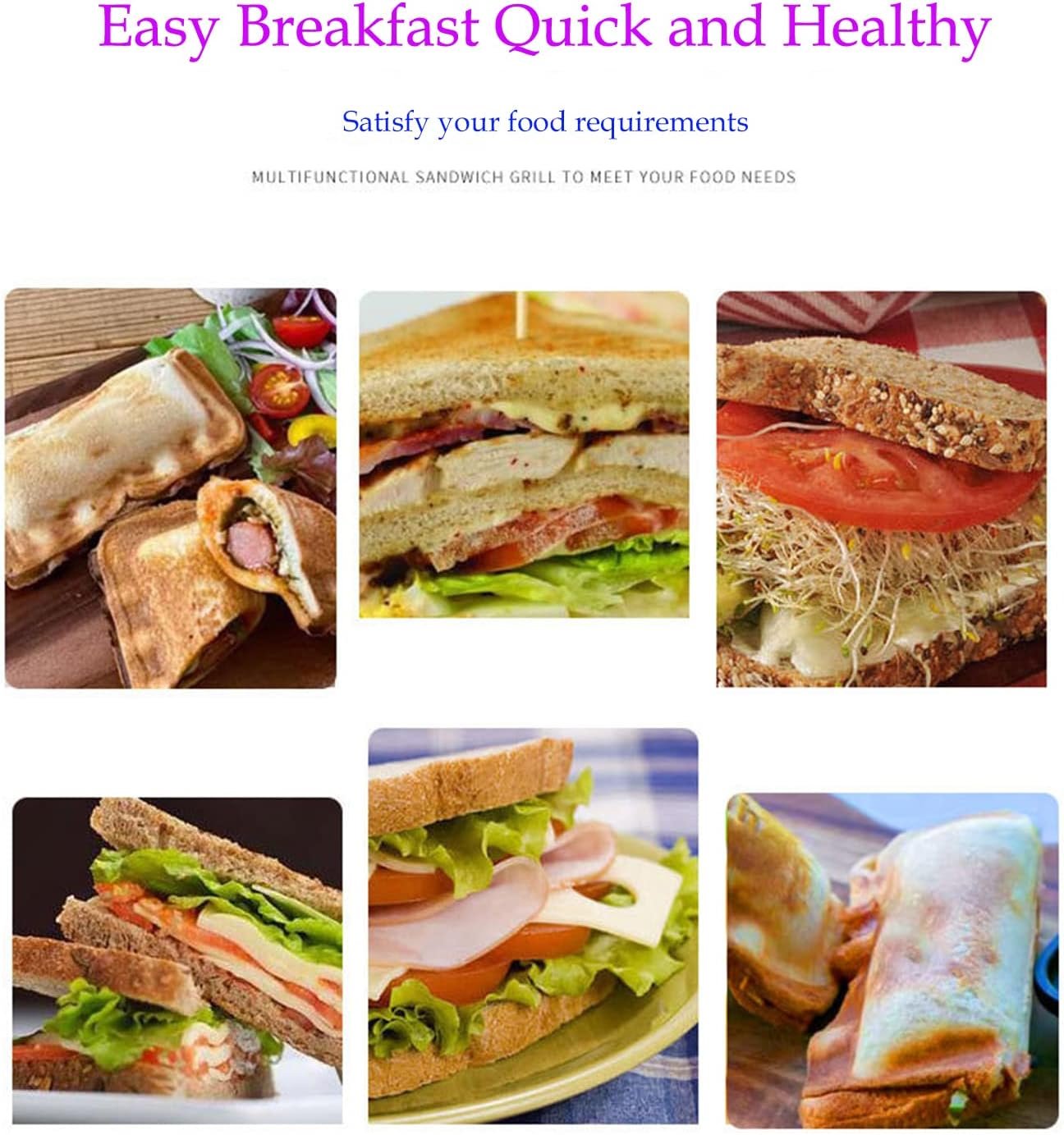 Breakfast Sandwich Maker - Hot Dog Toaster - Egg Panini Press Pan - Nonstick Sandwich Skillet with Removable Handle Breakfast Sandwich Maker - Hot Dog Toaster - Egg Panini Press Pan - Nonstick Sandwich Skillet with Removable Handle