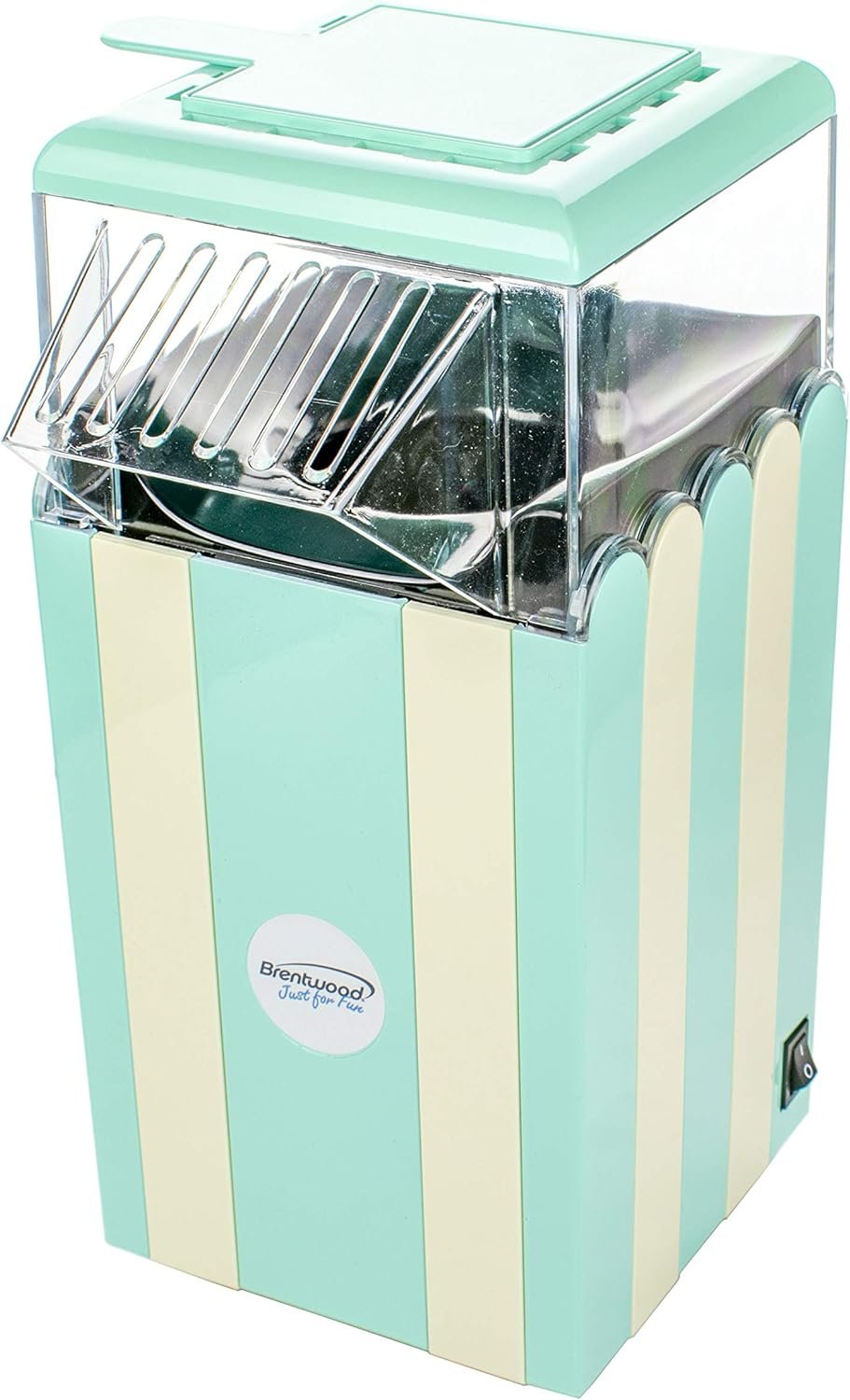 Brentwood PC-488BL Classic Striped 8-Cup Hot Air Popcorn Maker, Blue