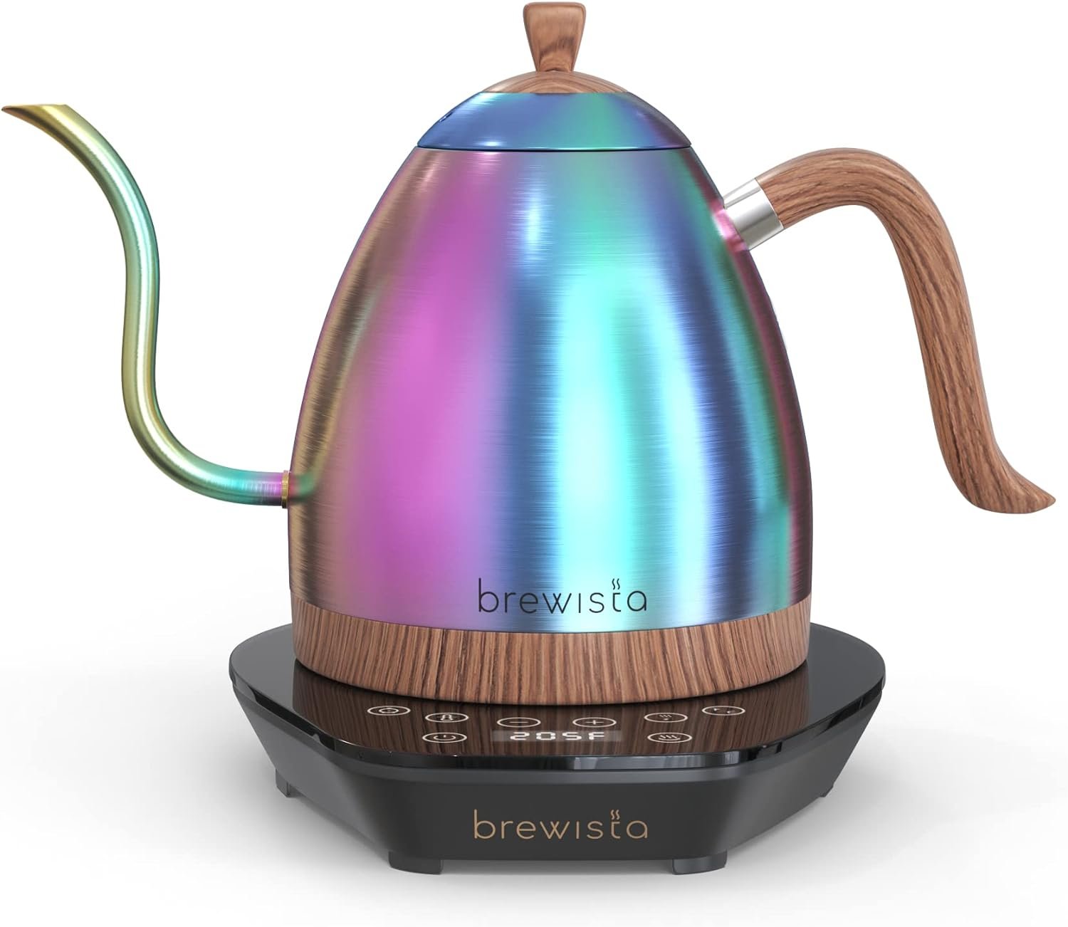 Brewista Artisan Electric Gooseneck Kettle, 1 Liter, For Pour Over Coffee, Brewing Tea, LCD Panel, Precise Digital Temperature Selection, Flash Boil and Keep Warm Settings (Unicorn Iridescent)