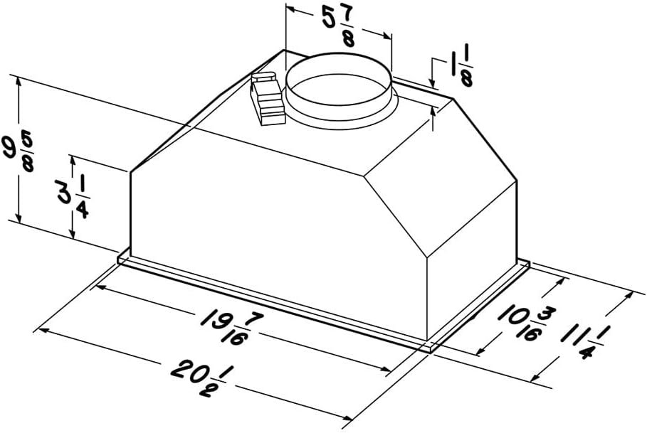 Broan® Elite 20.5-Inch Custom Range Hood Power Pack, 550 Max Blower CFM, Stainless Steel