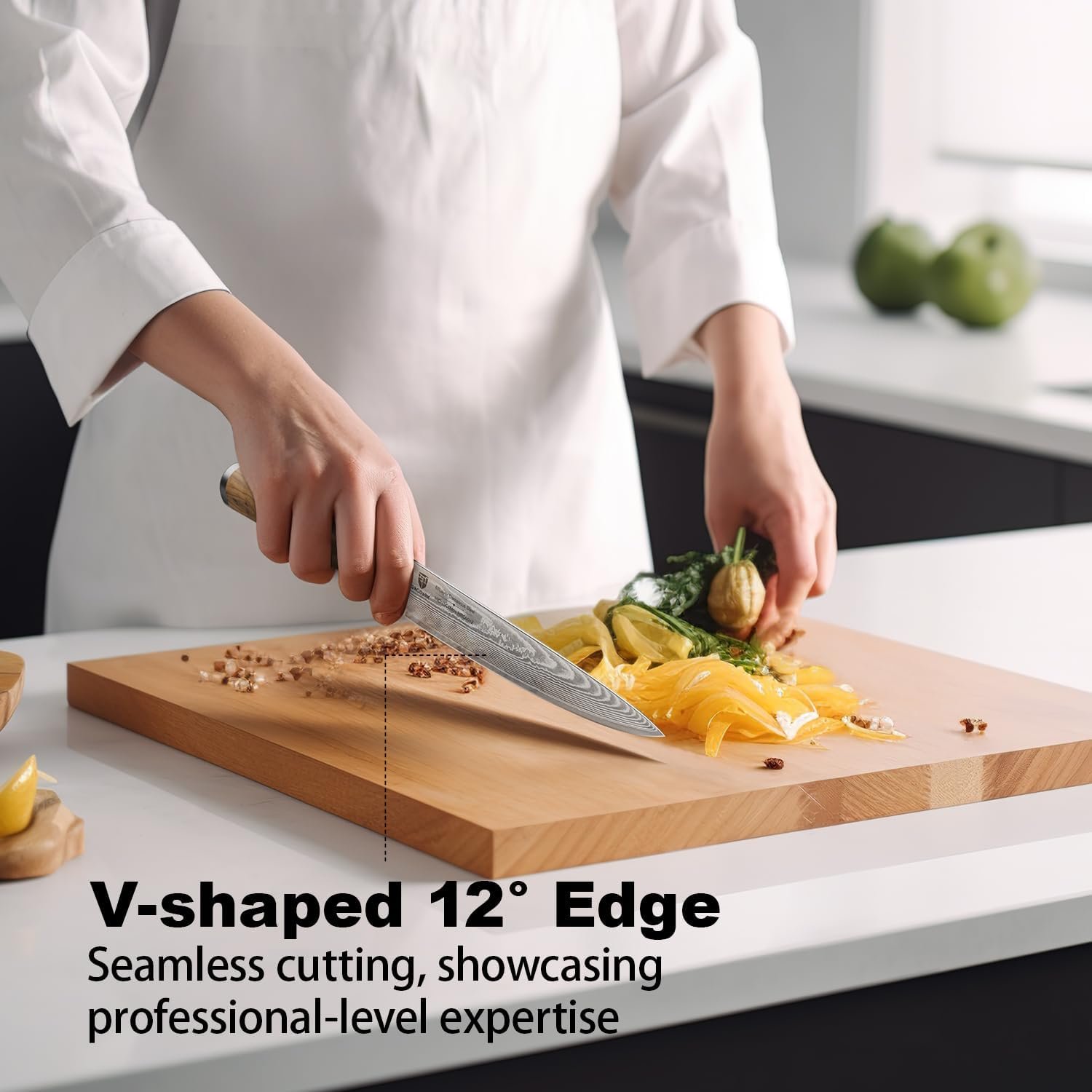 BRODARK Damascus Chef Knife 8 Inch,Japanese Kitchen Knife with VG10 Steel Core,Ultra Sharp Professional Chefs Knife,Olive Wood Handle,High Carbon Stainless Steel Cooking Knife,Gift Box