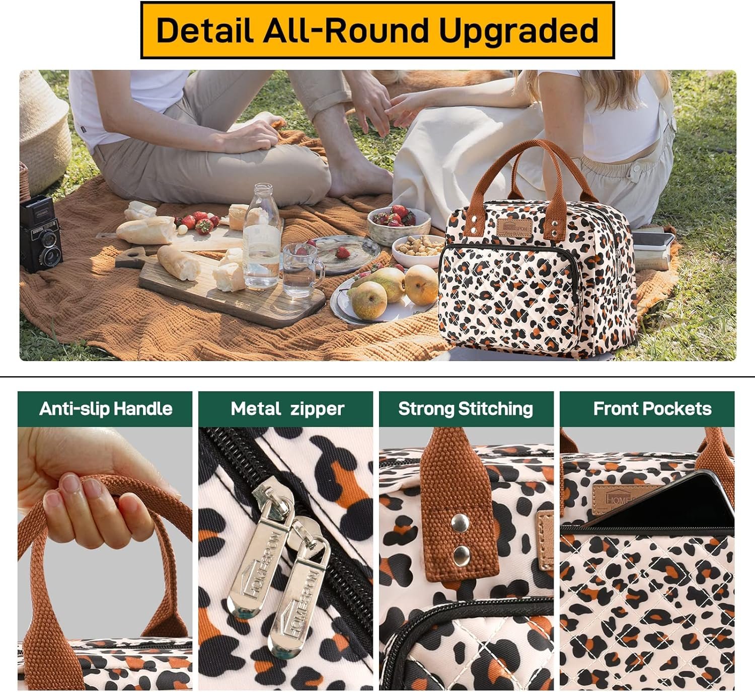 Buringer HOMESPON Lunch Bag for Woman Man Insulated Lunch Box Tote Bag for Work Picnic or Travel