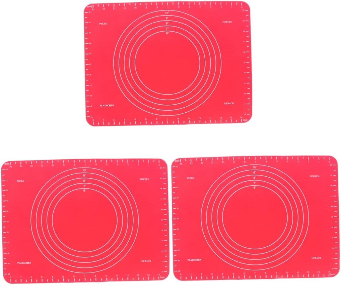 Cabilock 2pcs Silicone Placemat Kitchen Rolling Mat Silicone Rolling Mat Bread Kneading Mat Dough Kneading Mat