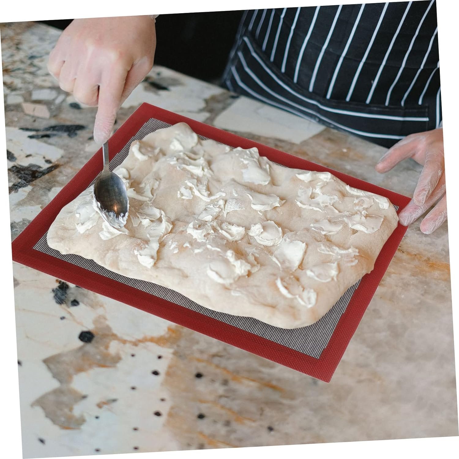 Cabilock Baking Mat Baking Pan Silicone Bakeware Silicone Bake Liners Glass Bakeware Bread Oven Bread Baking Pad Silicone Rolling Mat Roasting Pan Non Stick Oven Mat