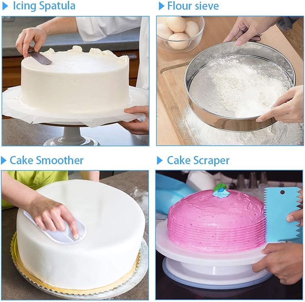 cake-decorating-kit-baking-supplies-set-for-adults-8-inch-cake-pans-cake-leveler-cake-turntable-numbered-piping-tips-spa - Cooking Appliance World