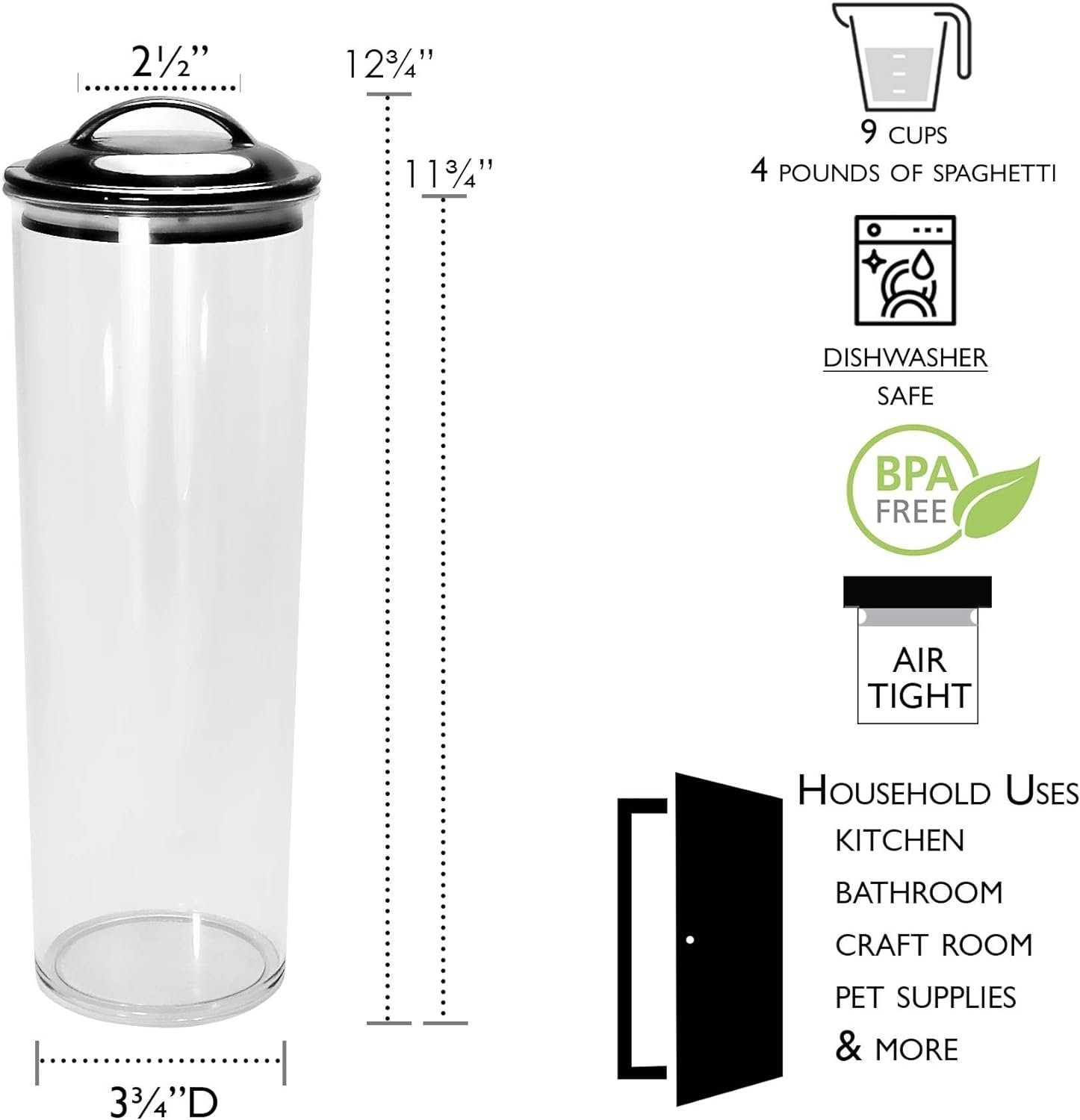 Calypso Basics by Reston Lloyd Acrylic Storage Canisters, Set of 3, Turquoise,11172