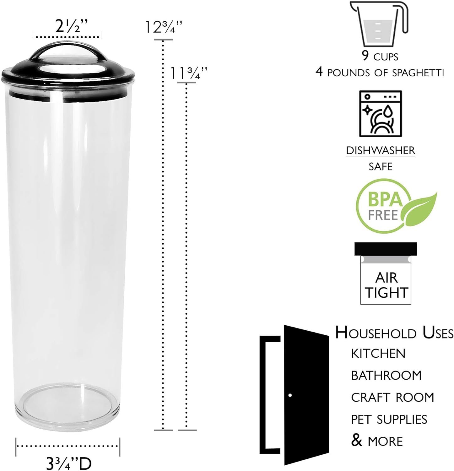 Calypso Basics by Reston Lloyd Acrylic Storage Canisters, Set of 3, Turquoise,11172