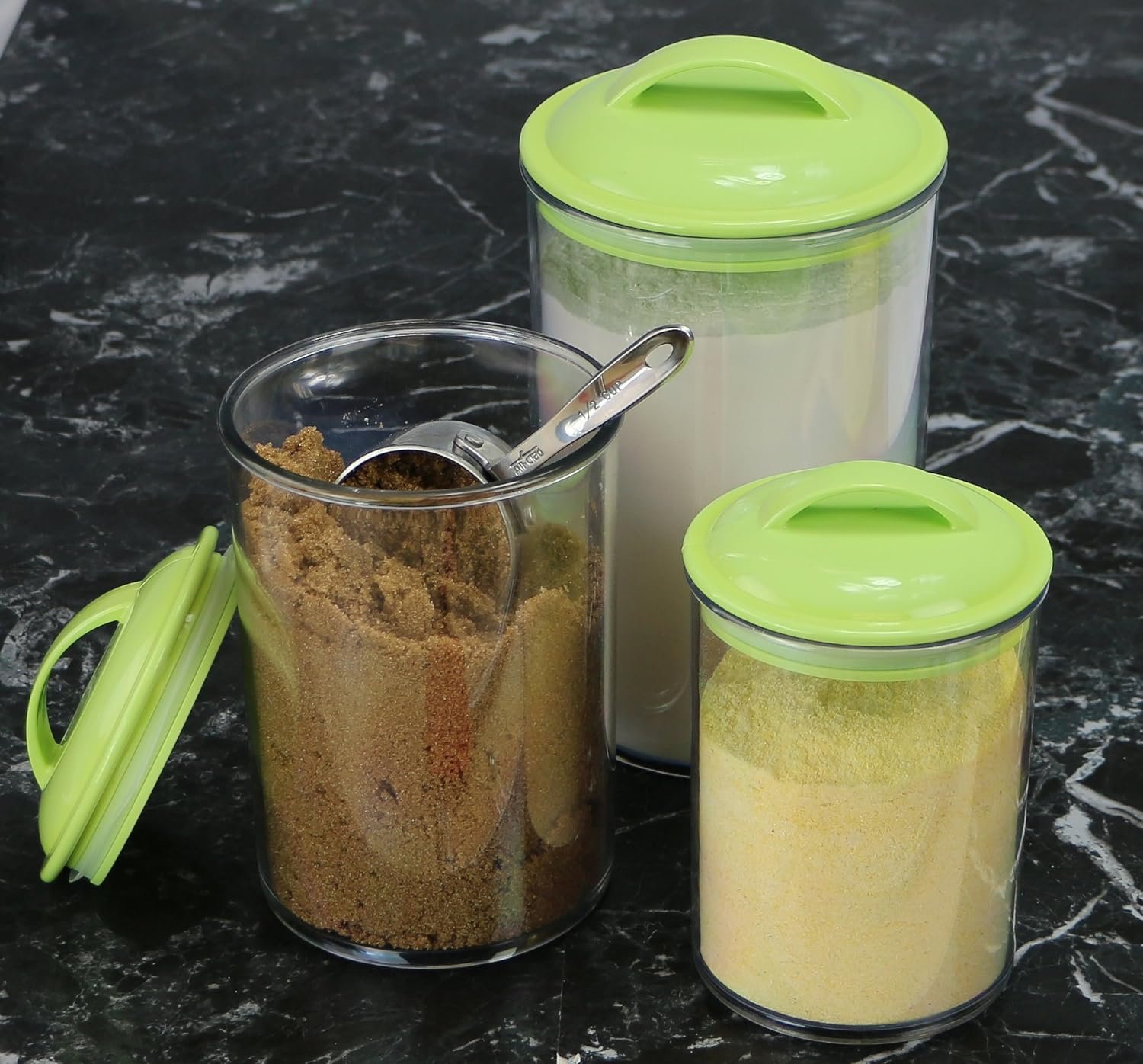 Calypso Basics by Reston Lloyd Acrylic Storage Canisters, Set of 3, Turquoise,11172