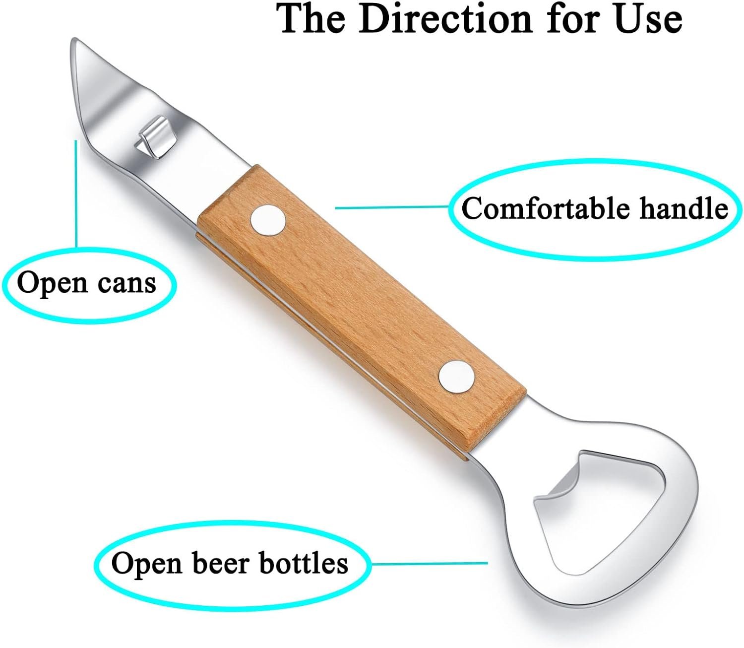 Can Punch Bottle Opener, Manual Stainless Steel Can Opener 1 Pack