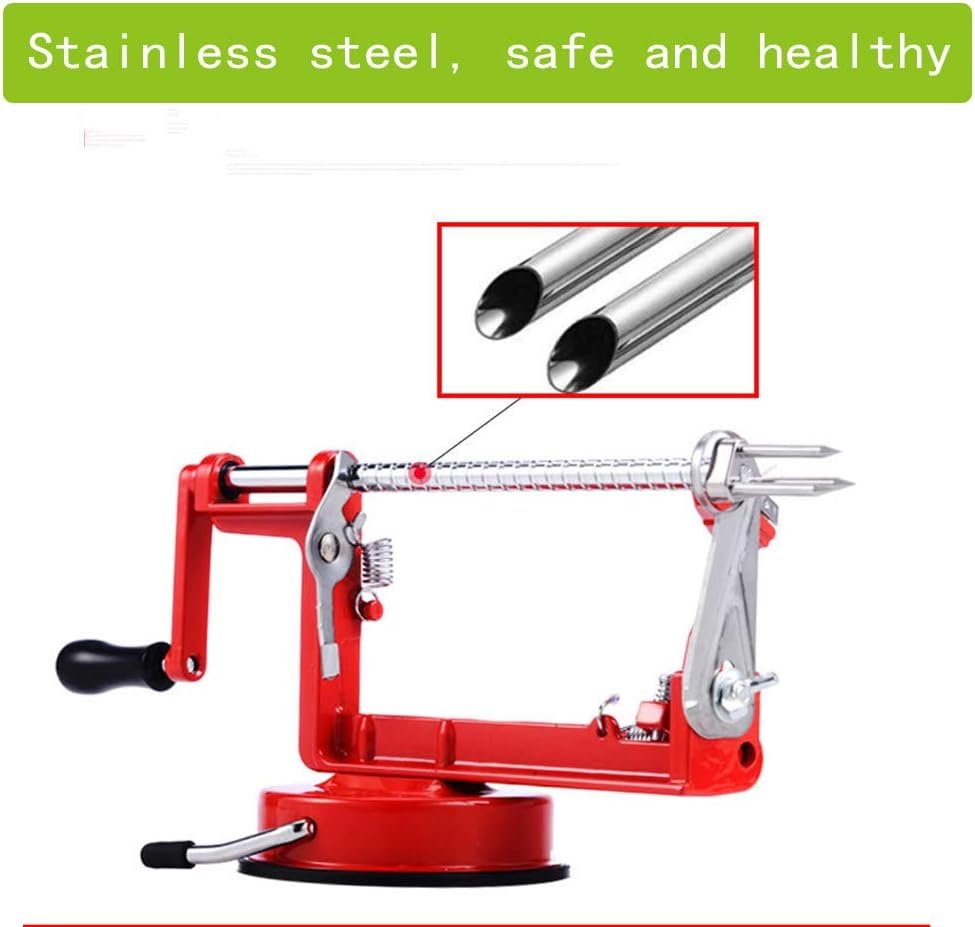 Cast Magnesium Apple/Potato Peeler Corer by Spiralizer, Durable Heavy Duty Die Cast Magnesium Alloy Peelers，Stainless Steel Blades, Red