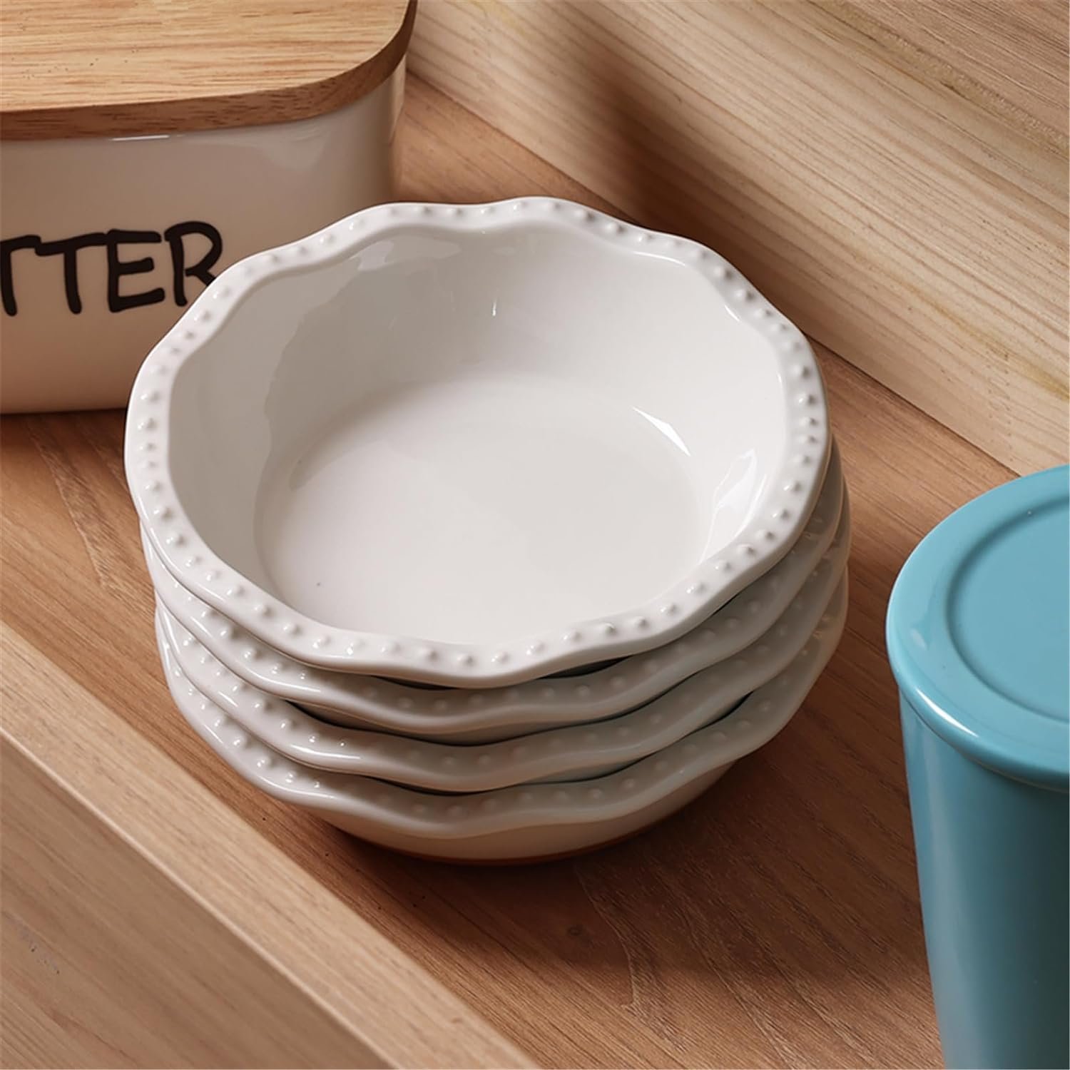 Ceramic Mini Pie Pan Set of 4, Pie Dish Pie Plate for Baking, Individual Stackable Pie Tins, Multifunctional Pot Pie Pans for Quiches, Tarts, Pot Pies,Sauces and More,5.5-Inch 8OZ Ceramic Mini Pie Pan Set of 4, Pie Dish Pie Plate for Baking, Individual Stackable Pie Tins, Multifunctional Pot Pie Pans for Quiches, Tarts, Pot Pies,Sauces and More,5.5-Inch 8OZ