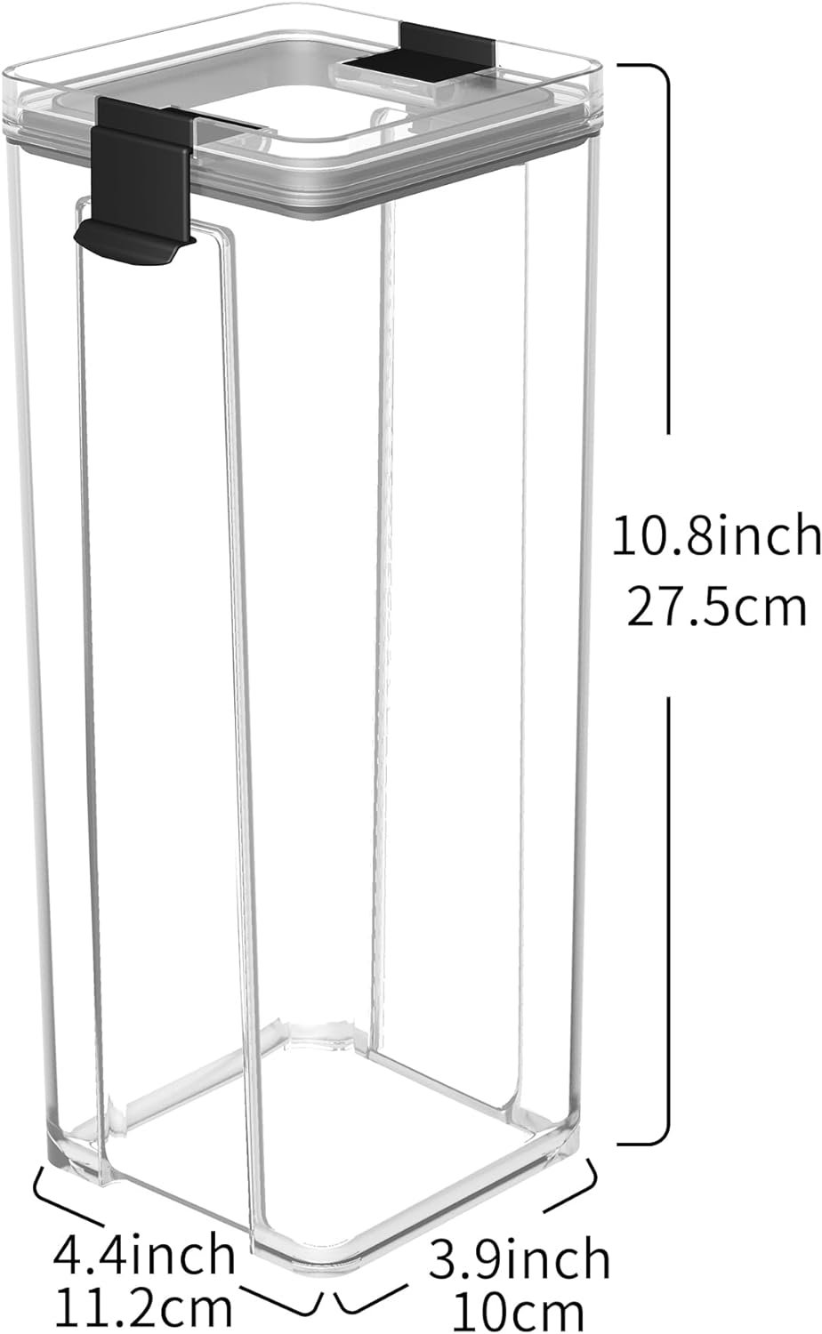 Cetomo 13Cup Sealed Food Storage Container, Fridge Organizer Bins with Clips for Kitchen, Freezable Airtight Leak-Proof Stackable Plastic Clear