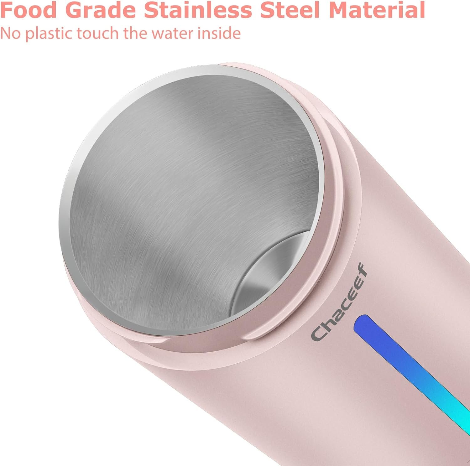 CHACEEF Travel Electric Kettle, 350ml Small Portable Kettle, Travel Kettle with Non-stick Coating, BPA Free, 3 Colors LED Water Boiler with Keep Warm Function, Fast Boil and Auto Shut Off, White