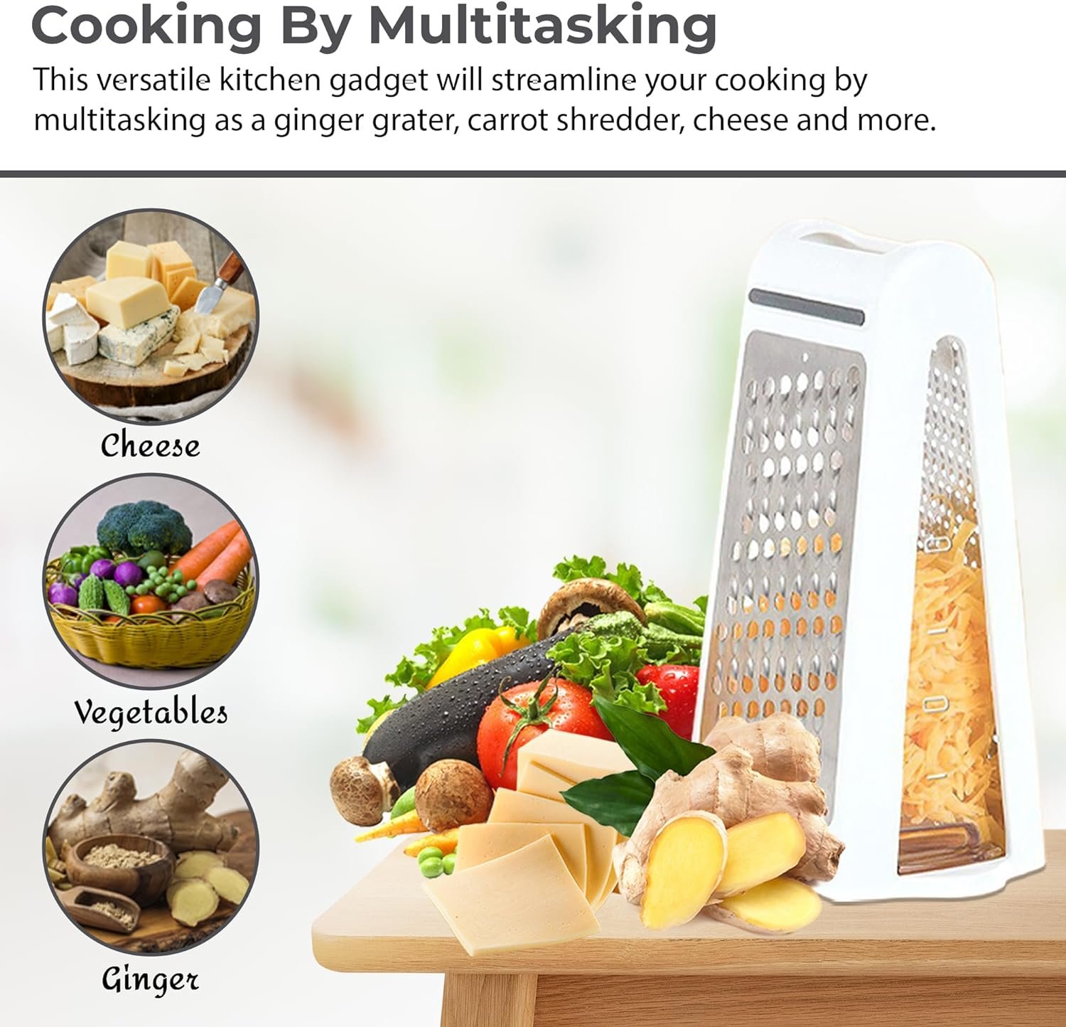 Cheese Grater, Stainless Steel 2-Sided Graters for Kitchen Box Grater for Cheese,Vegetables and Ginger Cheese Grater with Container and Vegetable Peeler- Potato Grater for Kitchen Cheese Grater, Stainless Steel 2-Sided Graters for Kitchen Box Grater for Cheese,Vegetables and Ginger Cheese Grater with Container and Vegetable Peeler- Potato Grater for Kitchen