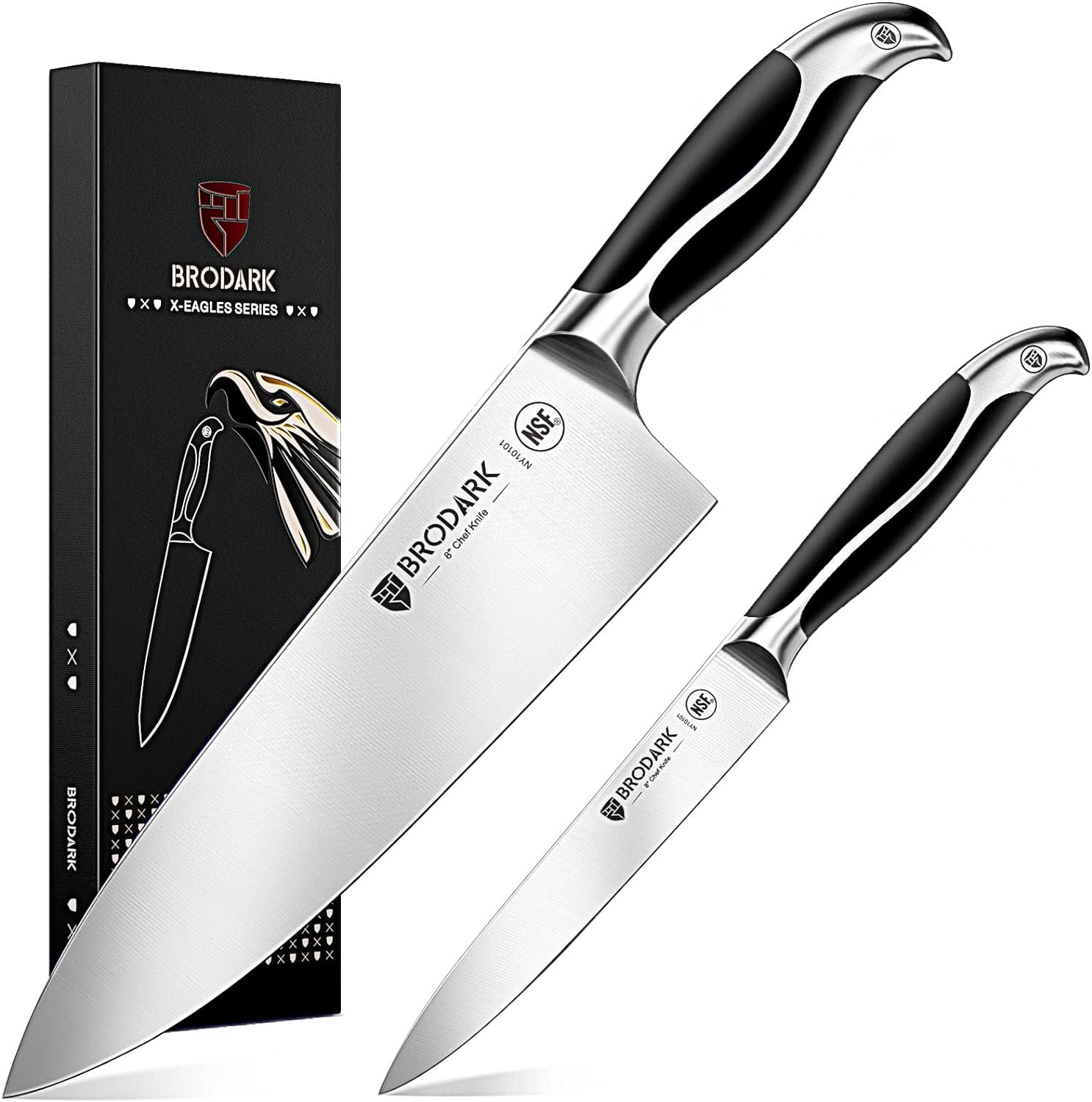 Chef Knife, NSF Certified Kitchen Knife Set 2pcs, Aerospace Grade 4Cr9Si2 High Carbon Stainless Steel Chef Knife Set, Ultra Sharp with Gift Box, X-Eagles Series RedBlue Chef Knife, NSF Certified Kitchen Knife Set 2pcs, Aerospace Grade 4Cr9Si2 High Carbon Stainless Steel Chef Knife Set, Ultra Sharp with Gift Box, X-Eagles Series RedBlue