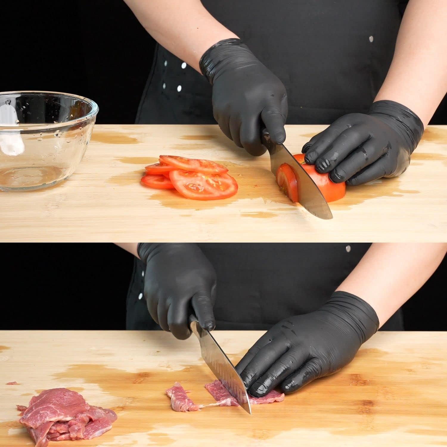 Chef Knife Set 3-Piece, Aonbor Japanese Knife, 8 Chefs Knife  7 Santoku Knife 5 Utility Knife, Black Sharp Kitchen Knife Set, 5cr15mov High Carbon Stainless Ste