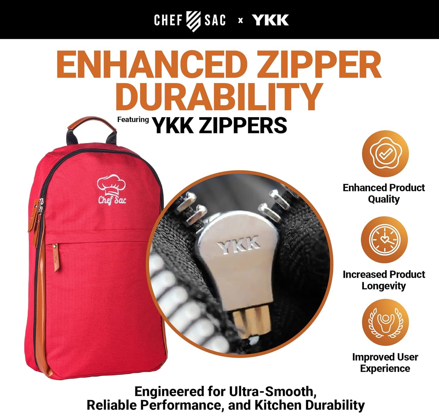 Chef Knife Sling Bag Case | 21+ Pockets for Knives  Kitchen Utensils | 2 Large Pockets for Tablet  Notebooks | FORTIFIED BALLISTIC NYLON (Red)