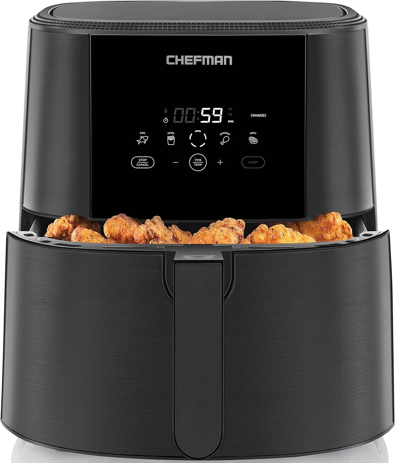 CHEFMAN Air Fryer Healthy Cooking, 4.5 Qt,User Friendly and Dual Control Temperature, Nonstick Stainless Steel, Dishwasher Safe Basket, w/ 60 Minute Timer  Auto Shutoff CHEFMAN Air Fryer Healthy Cooking, 4.5 Qt,User Friendly and Dual Control Temperature, Nonstick Stainless Steel, Dishwasher Safe Basket, w/ 60 Minute Timer  Auto Shutoff