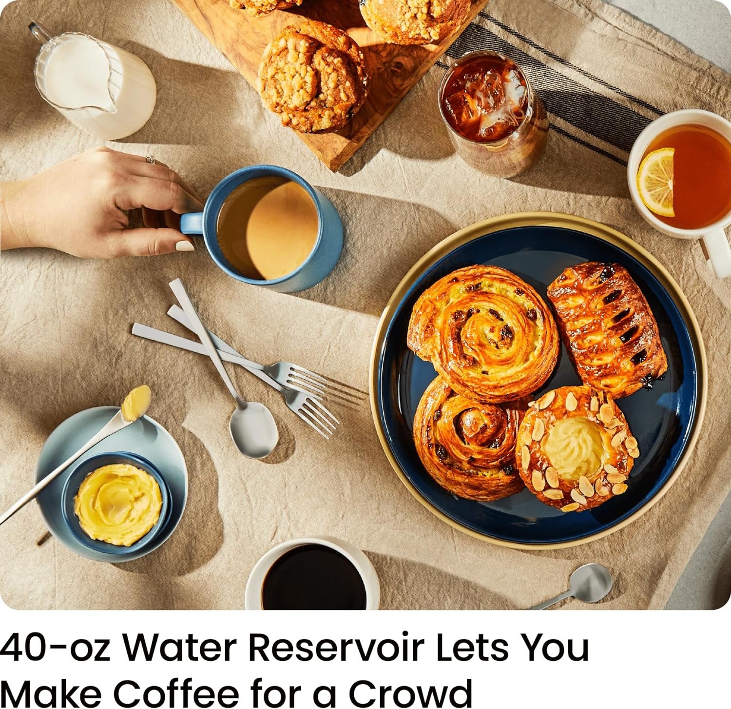 Chefman INSTACOFFEE MAX+ Pod  Coffee Ground Brewer with Lift  Water Reservoir-LR, 14 Ounces, Black