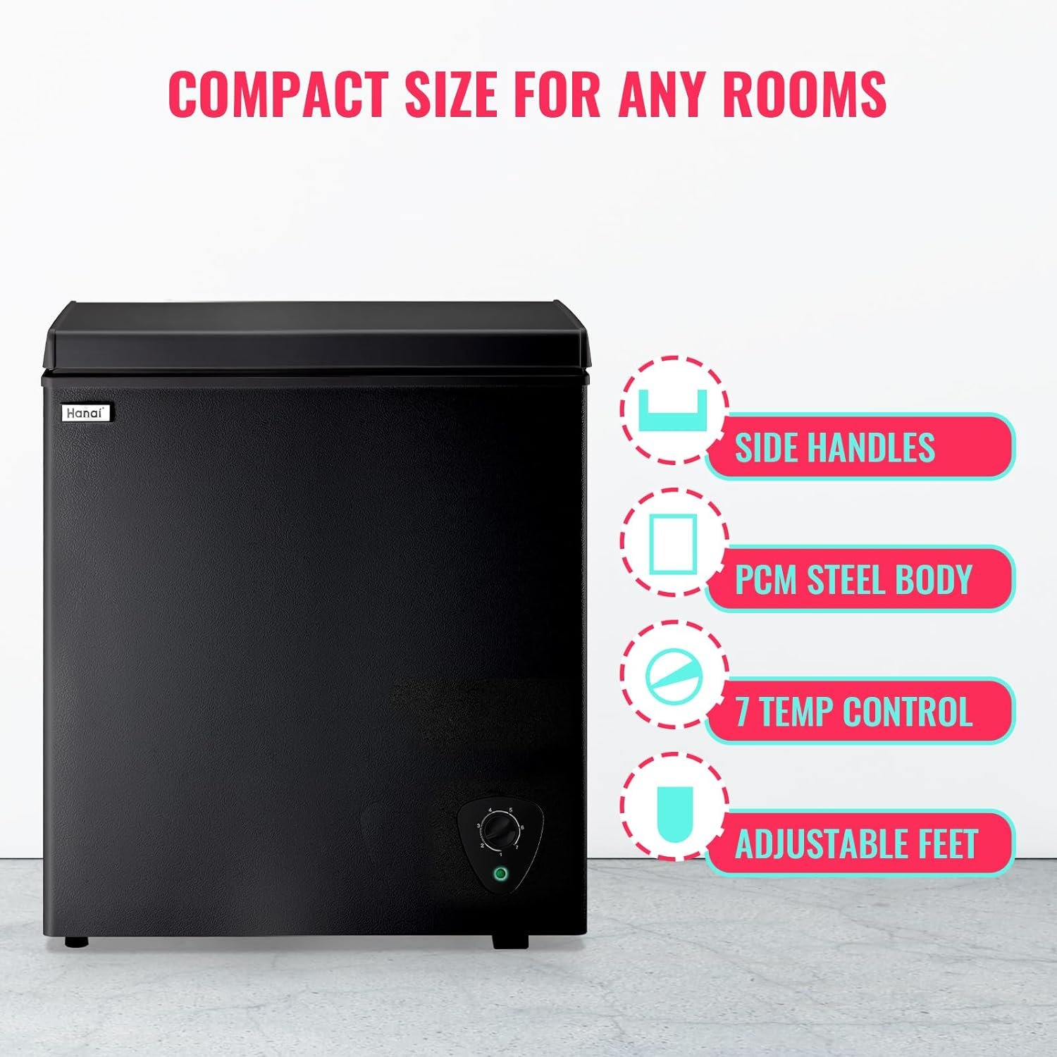 Chest Freezer WANAI Deep Freezer WANAI Black Small Chest Freezers with Storage Basket Top Open Door Mini Compact Freezer 7 Temperature Control for Home Garage Apartment Kitchen Office Chest Freezer WANAI Deep Freezer WANAI Black Small Chest Freezers with Storage Basket Top Open Door Mini Compact Freezer 7 Temperature Control for Home Garage Apartment Kitchen Office